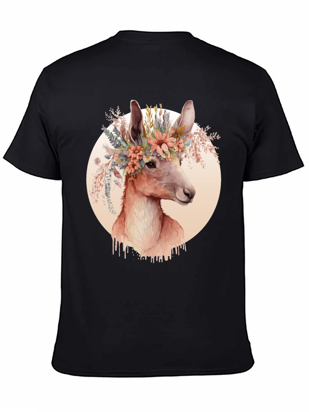Floral Deer Graphic Tee - Trendy Unisex Shirt