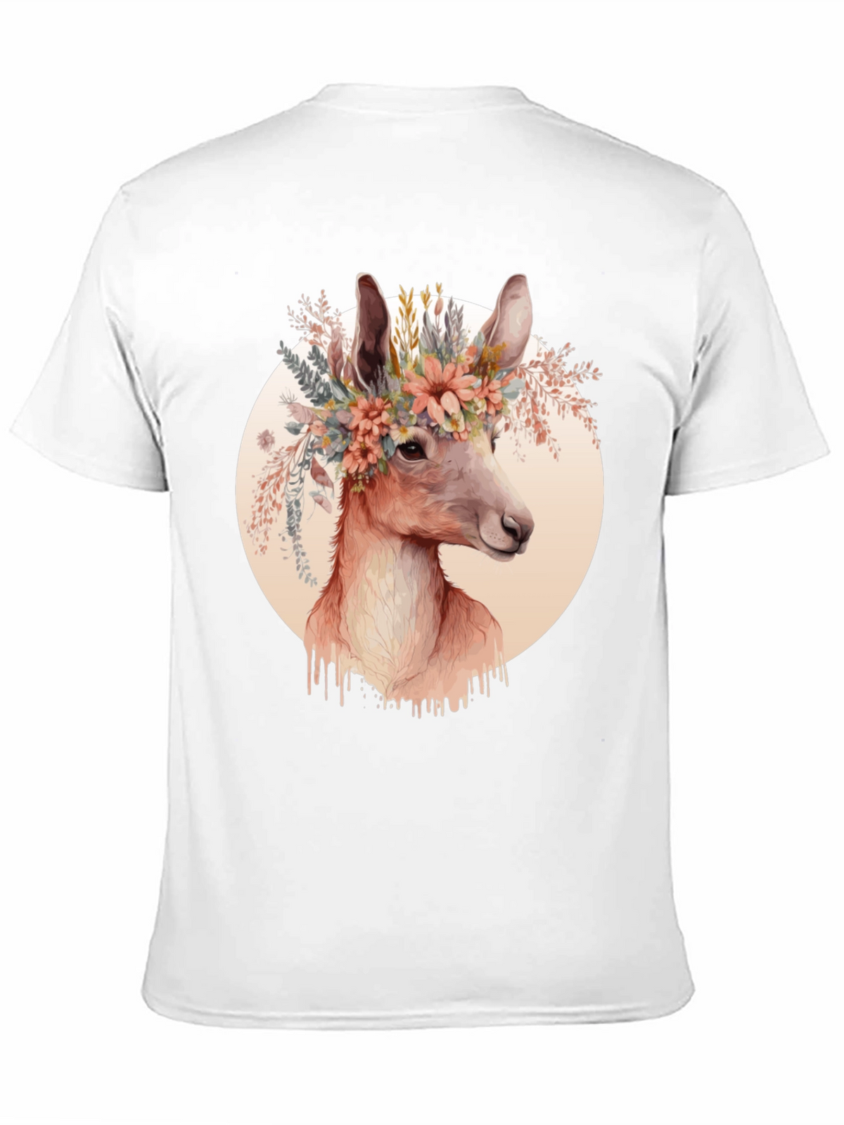 Floral Deer Graphic Tee - Trendy Unisex Shirt