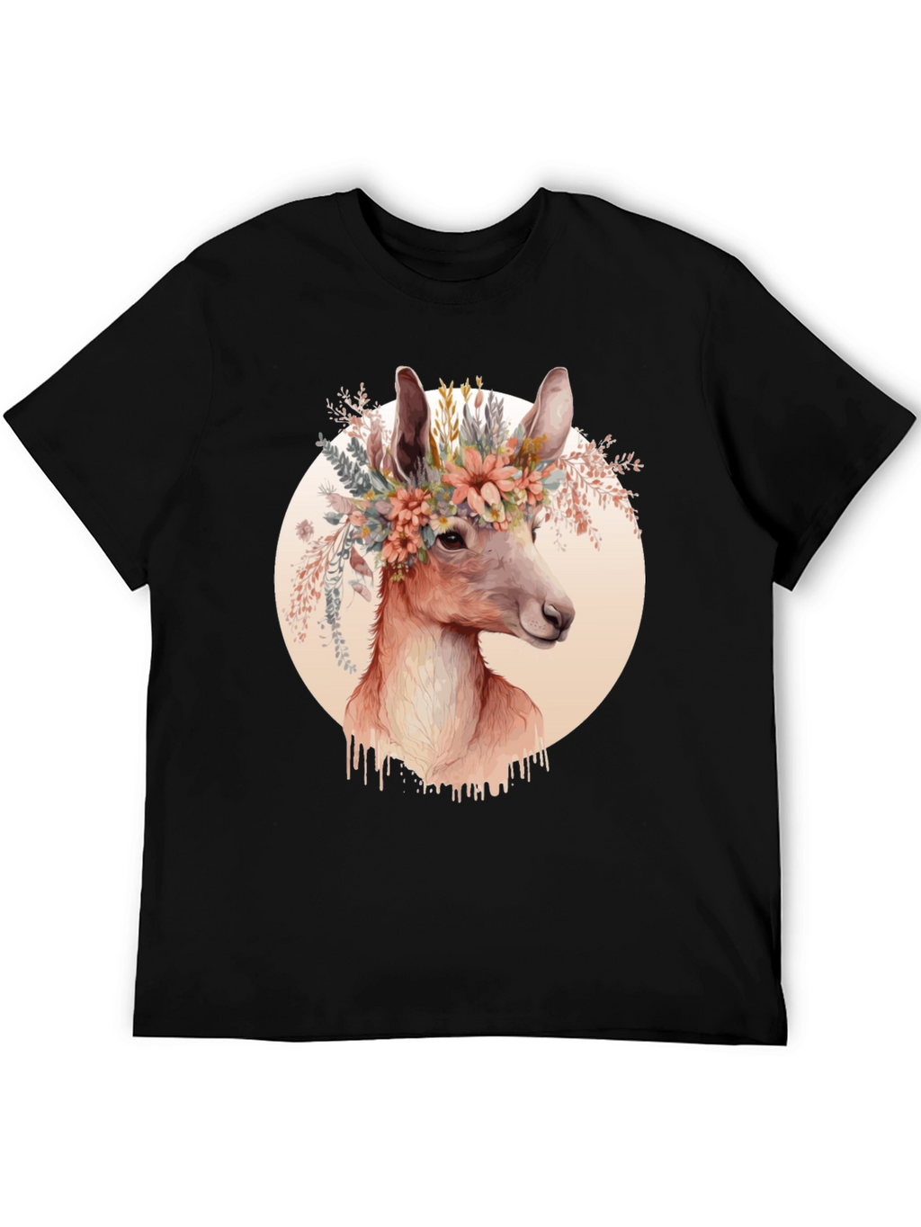 Floral Deer Graphic Tee - Trendy Unisex Shirt