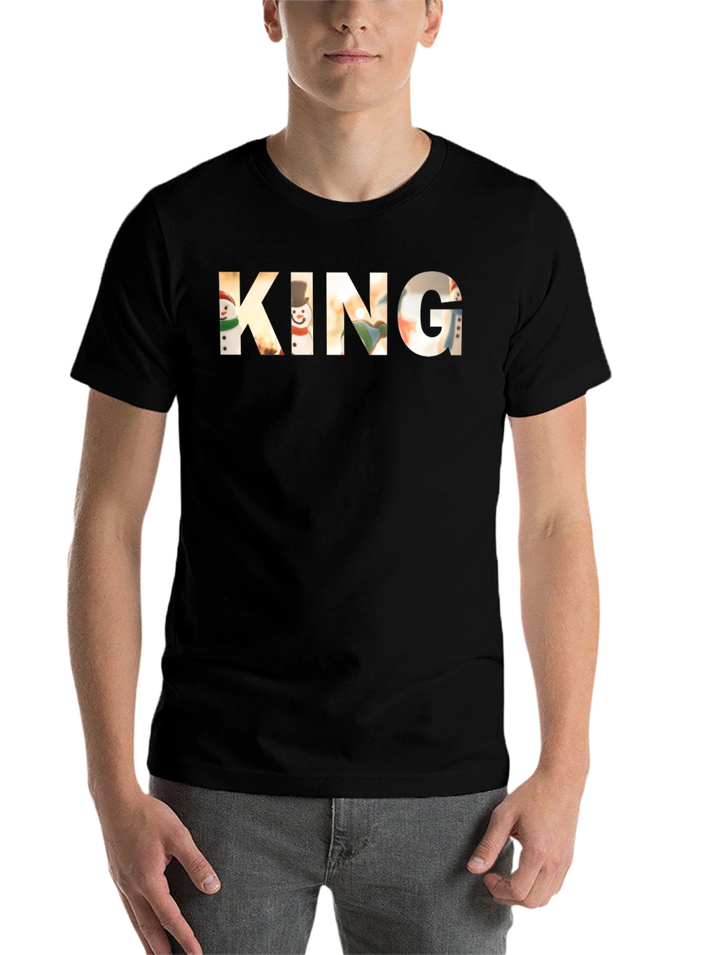 King Christmas Snowman Graphic T-Shirt