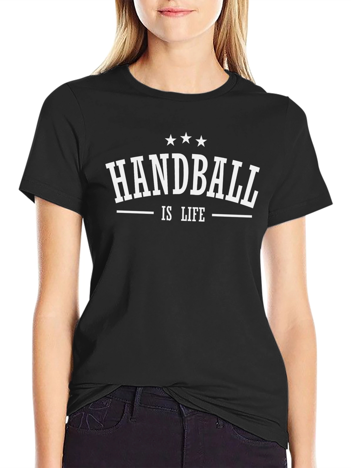 Handball is Life Black Graphic T-Shirt