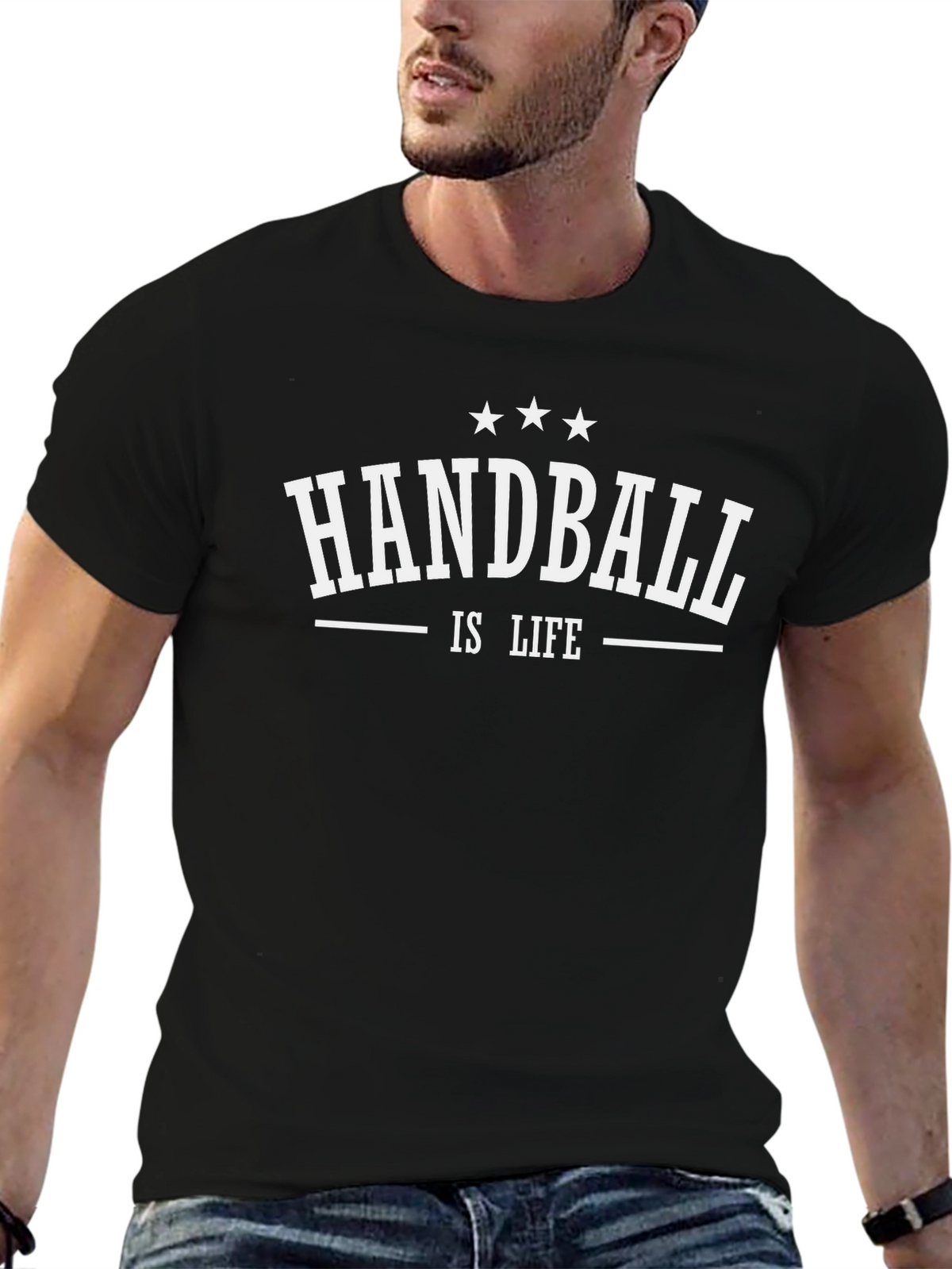 Handball is Life Black Graphic T-Shirt