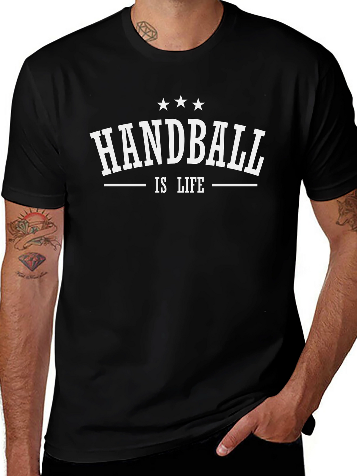 Handball is Life Black Graphic T-Shirt