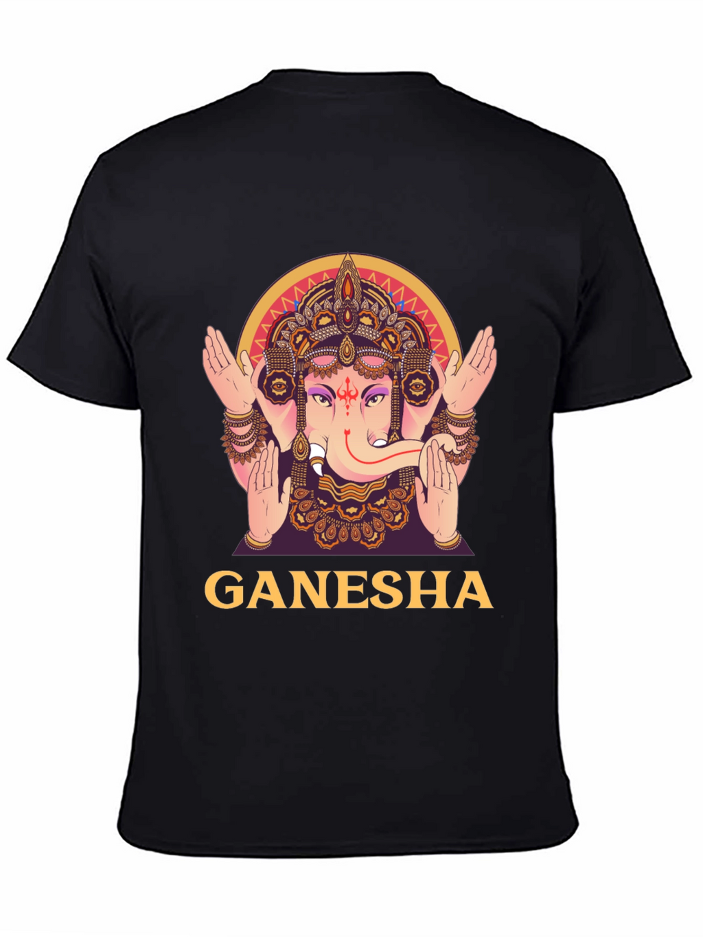 Ganesha Graphic Tee - Black Cotton T-Shirt