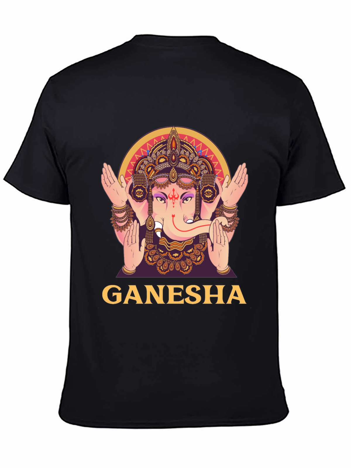 Ganesha Graphic Tee - Black Cotton T-Shirt