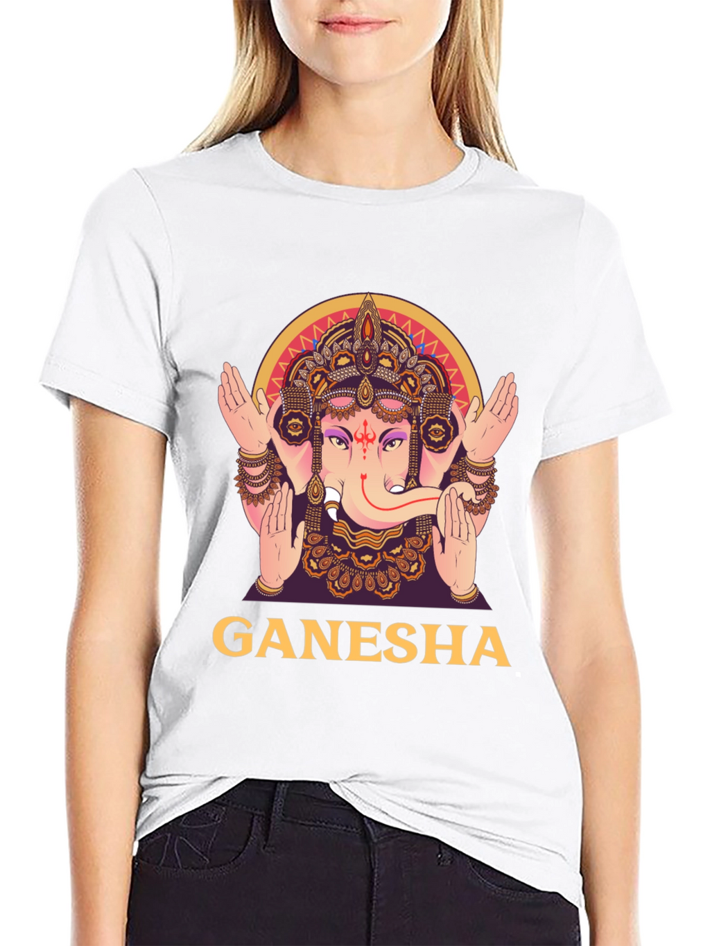 Ganesha Graphic Tee - Black Cotton T-Shirt