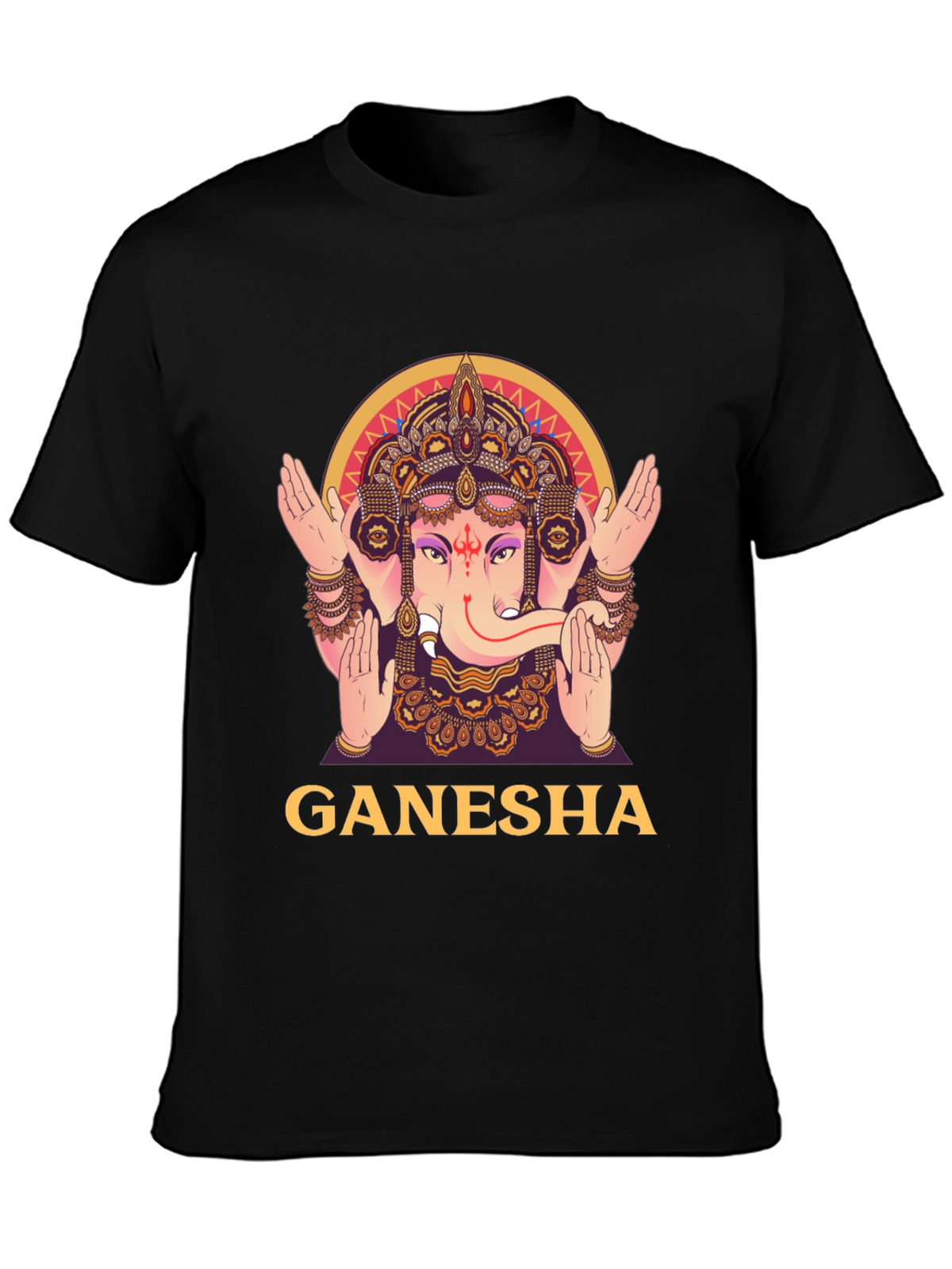 Ganesha Graphic Tee - Black Cotton T-Shirt
