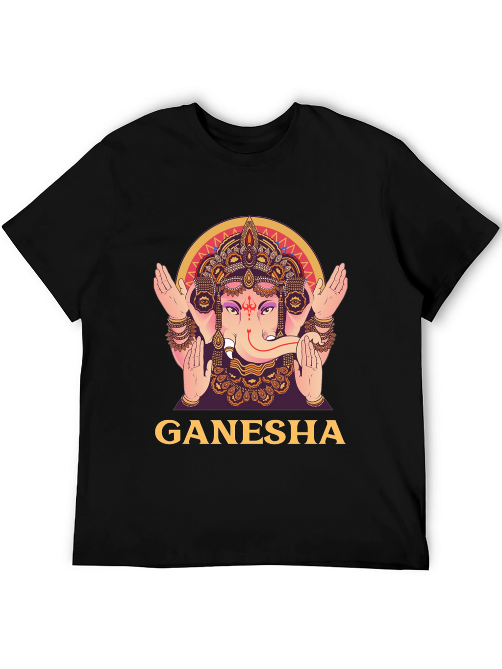 Ganesha Graphic Tee - Black Cotton T-Shirt