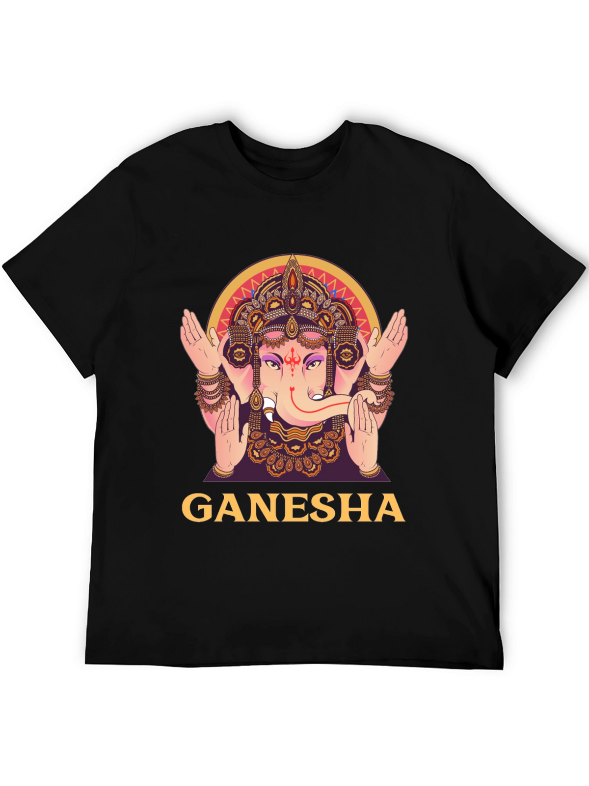 Ganesha Graphic Tee - Black Cotton T-Shirt