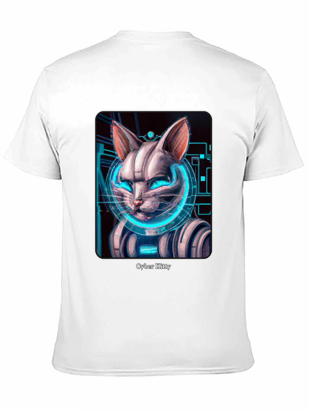 Cyber Kitty T-Shirt - Futuristic Cat Design