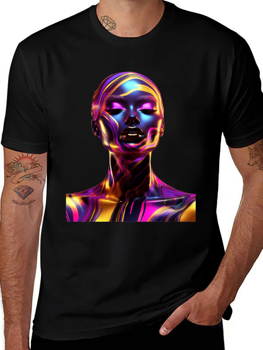 Abstract Woman Art Black T-Shirt