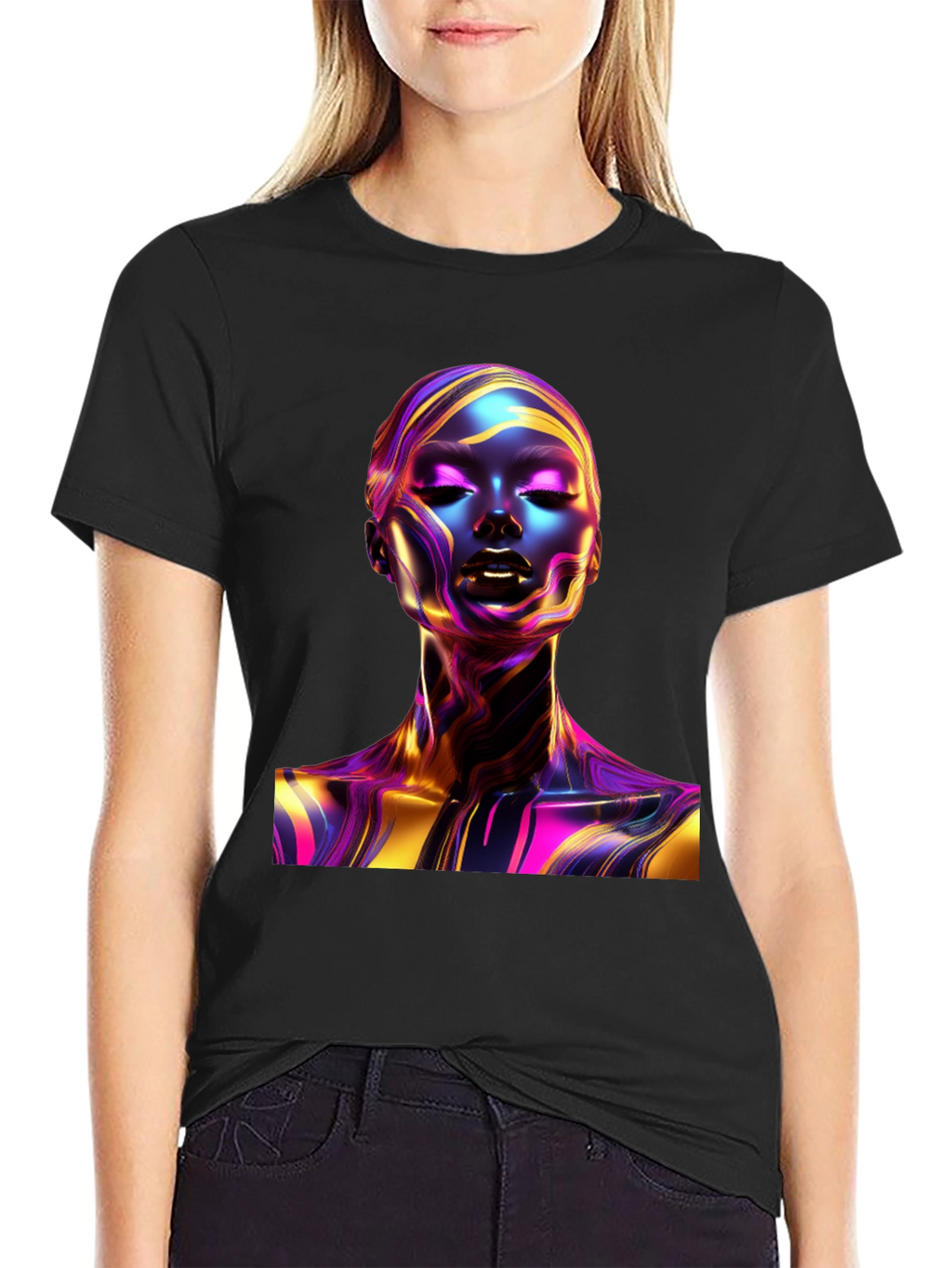 Abstract Woman Art Black T-Shirt