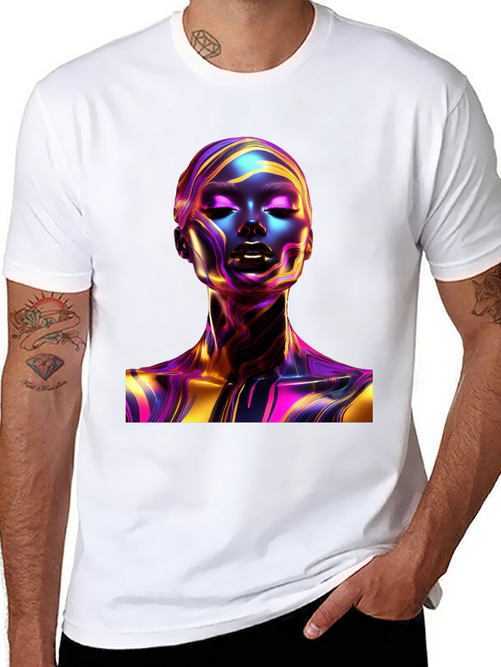 Abstract Woman Art Black T-Shirt