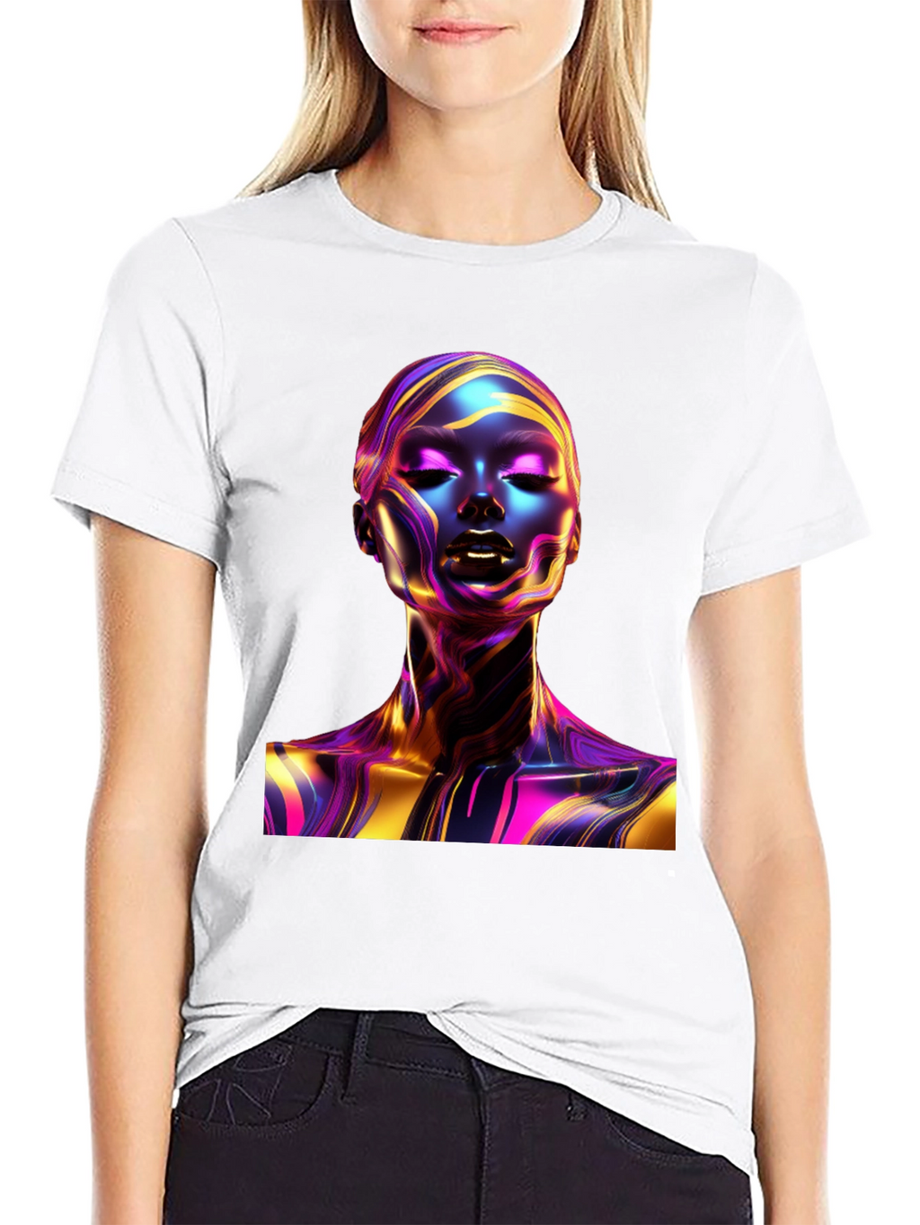 Abstract Woman Art Black T-Shirt