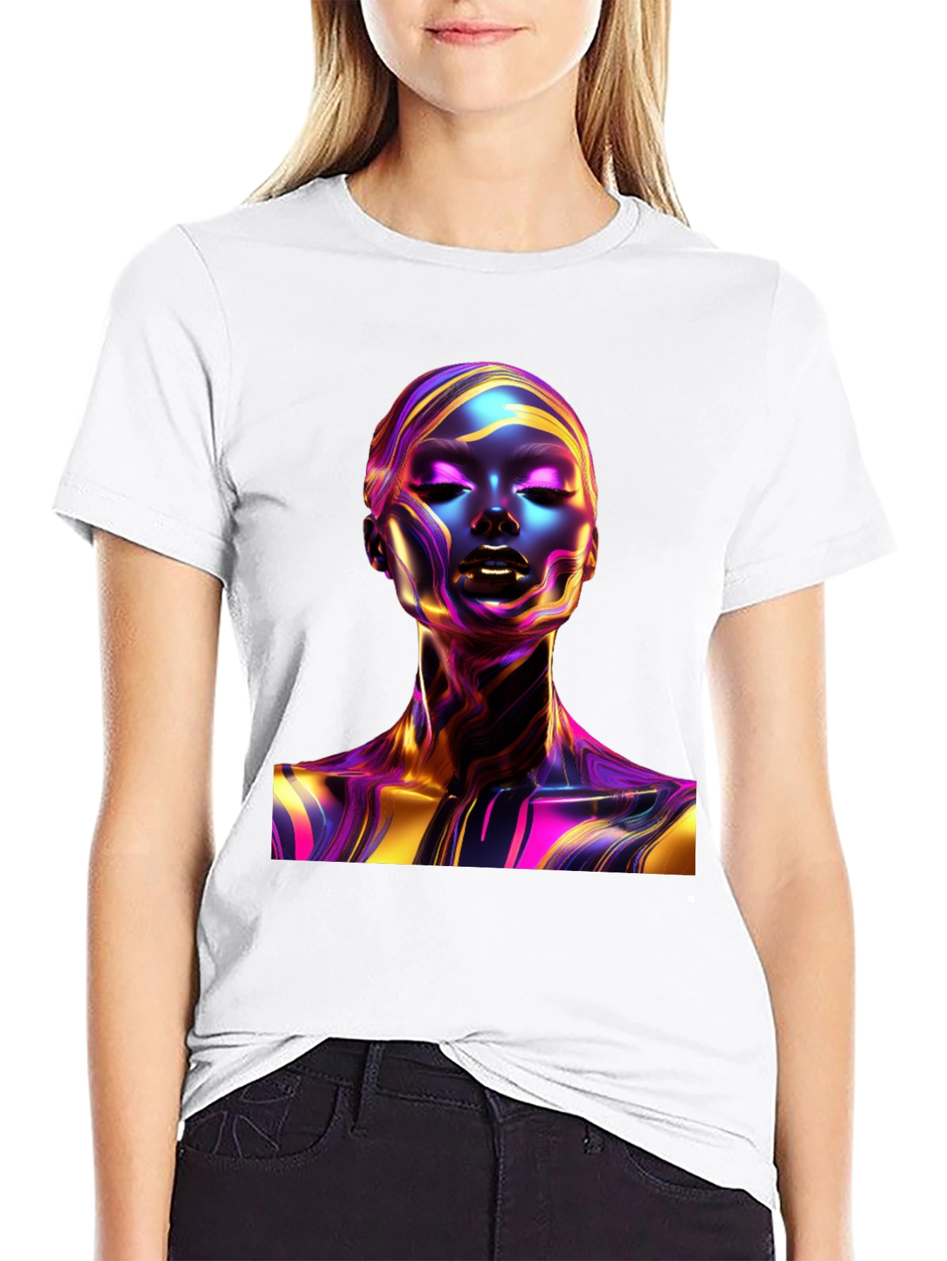 Abstract Woman Art Black T-Shirt