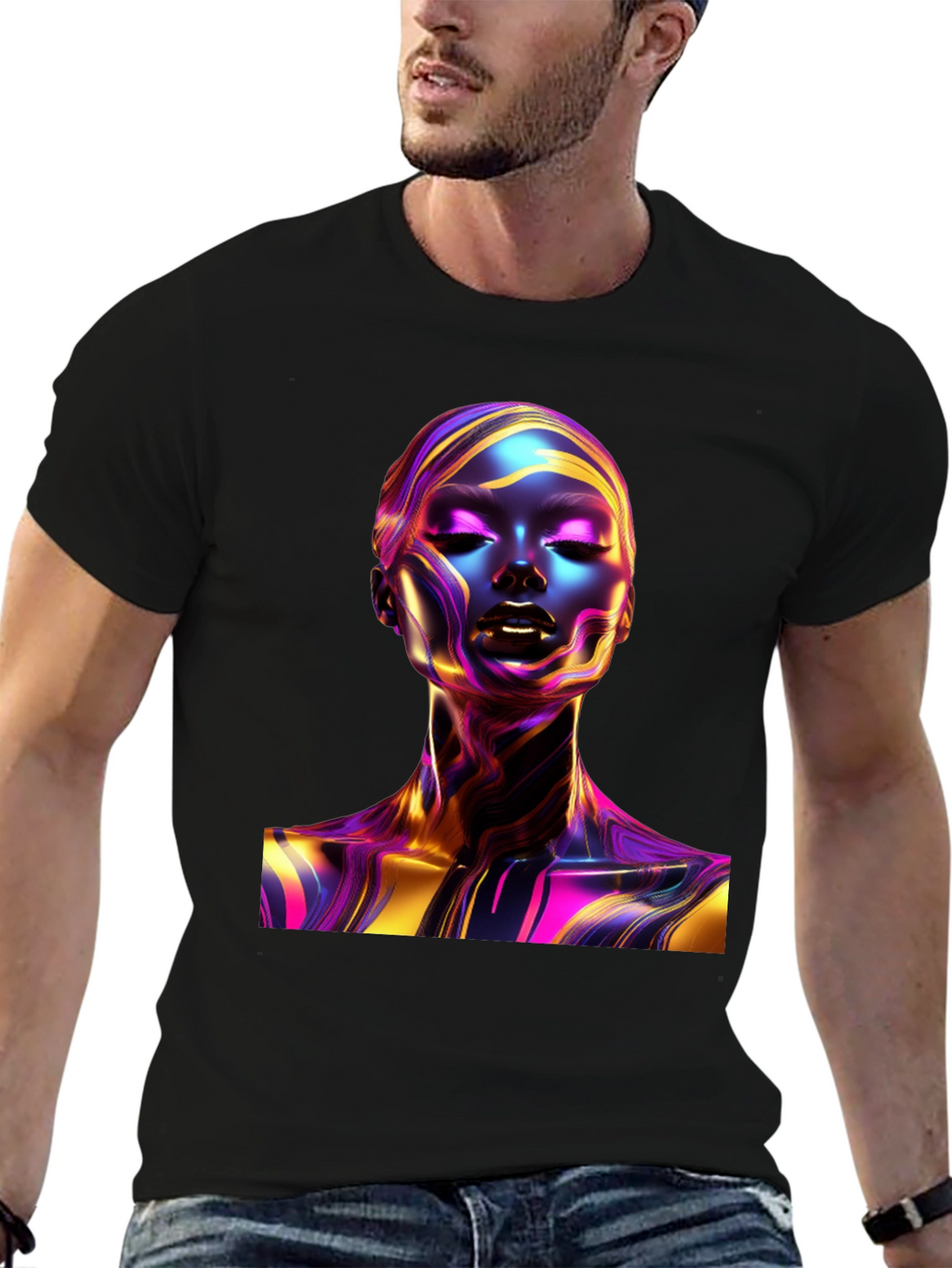 Abstract Woman Art Black T-Shirt