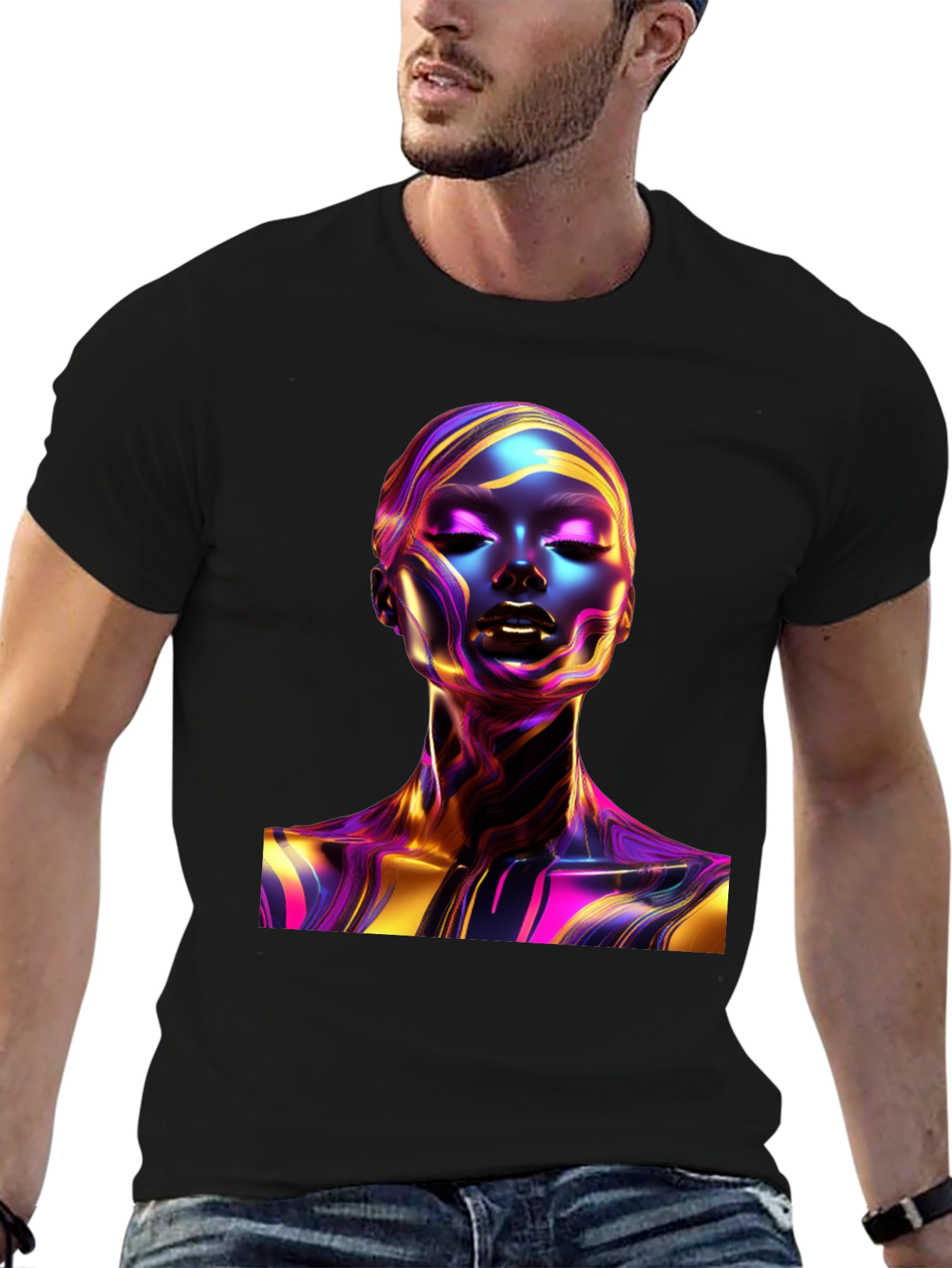 Abstract Woman Art Black T-Shirt