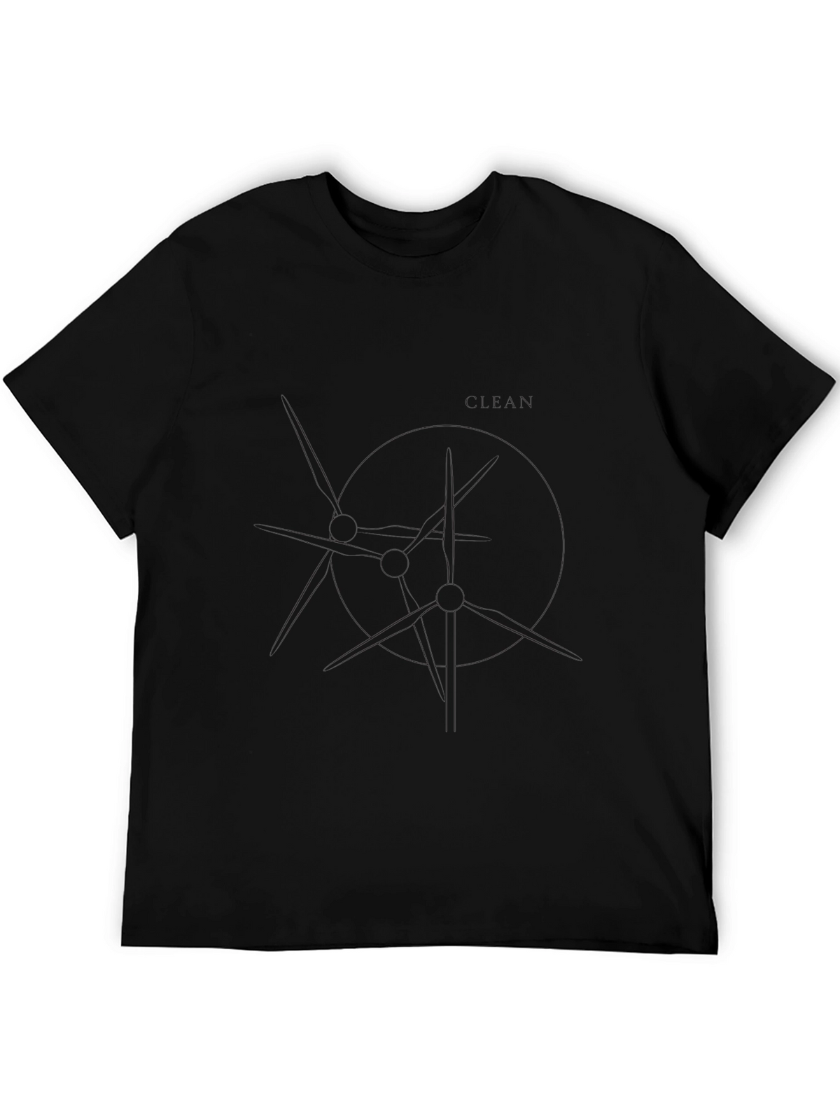 Mens Solid Black Short Sleeve Crew Neck T-Shirt