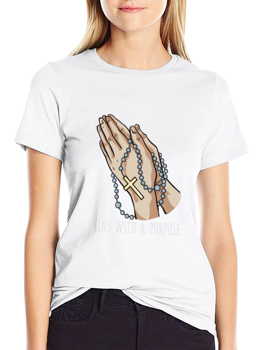 Praying Hands Rosary T-Shirt