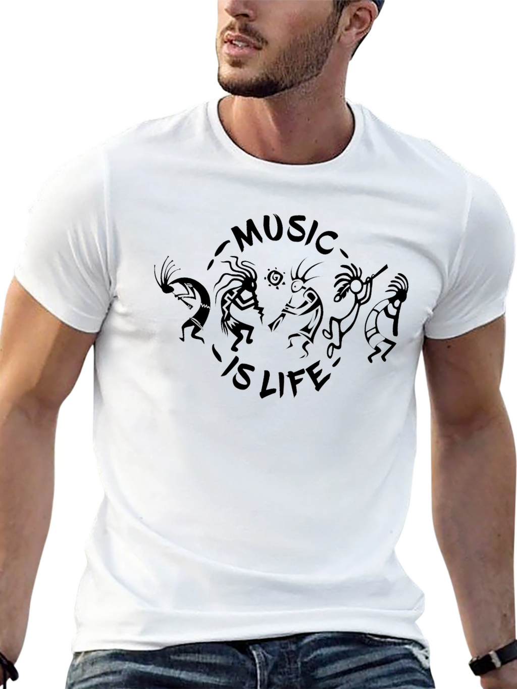 Kokopelli Music is Life Graphic T-Shirt