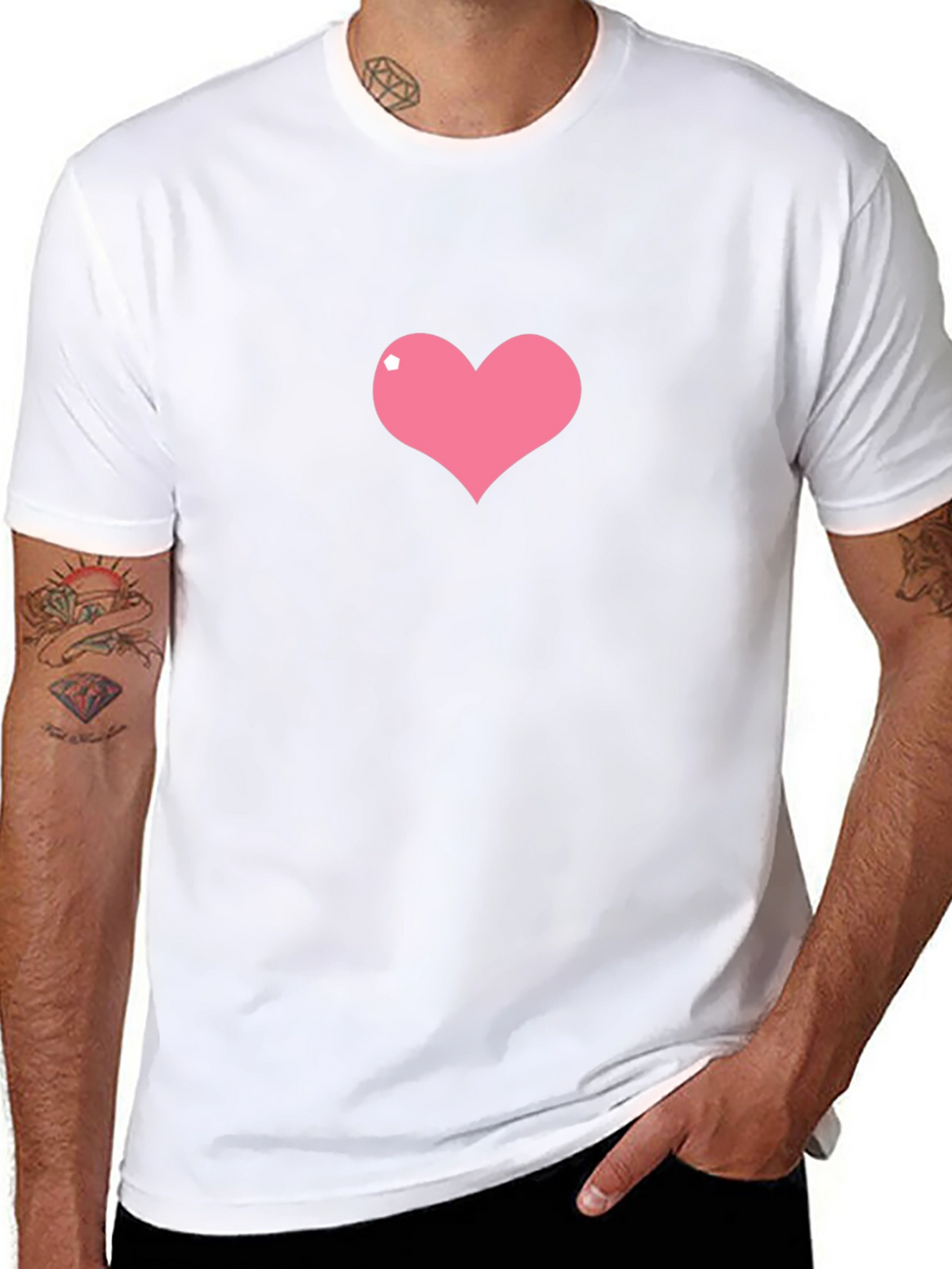 Heart Graphic Black Tee - Stylish Casual Wear