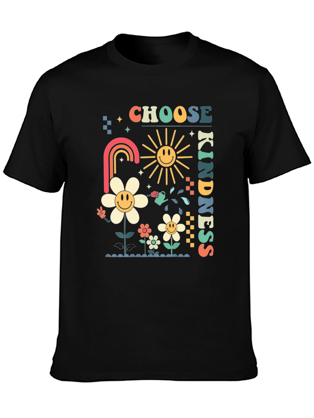 Choose Kindness Graphic Tee - Retro Floral Design