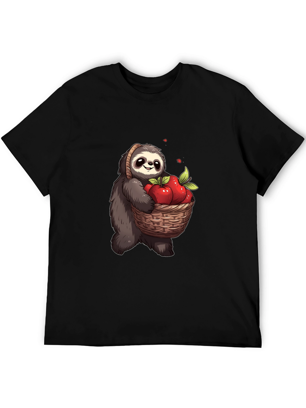 Sloth & Apples Graphic Tee - Cute Cartoon T-Shirt