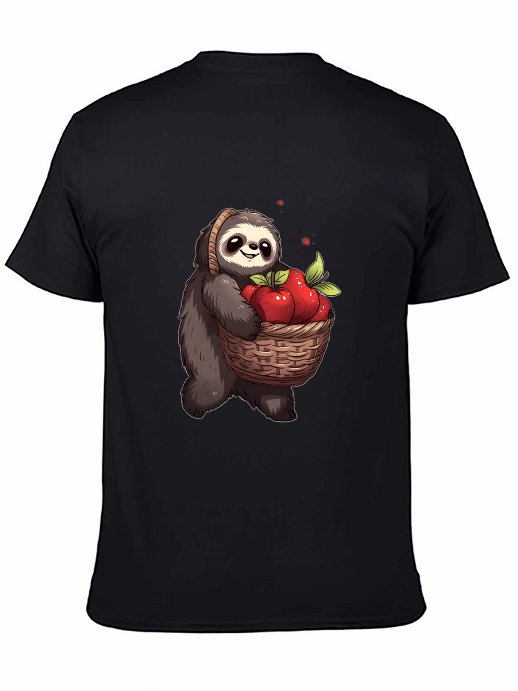 Sloth & Apples Graphic Tee - Cute Cartoon T-Shirt