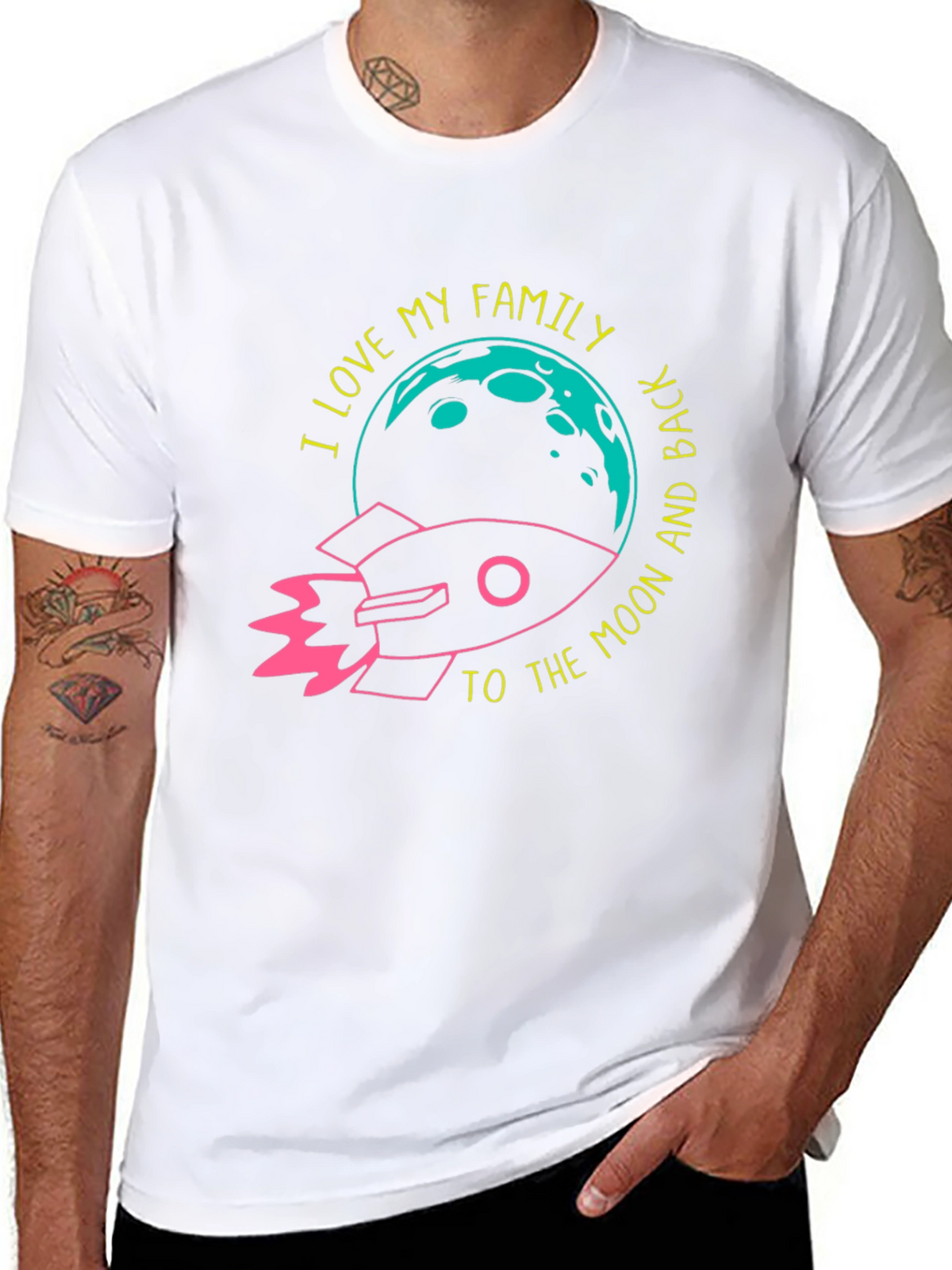 I Love My Family Rocket Graphic Tee