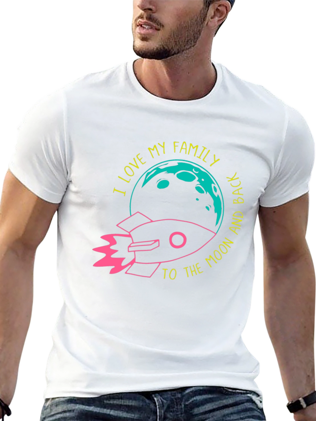 I Love My Family Rocket Graphic Tee