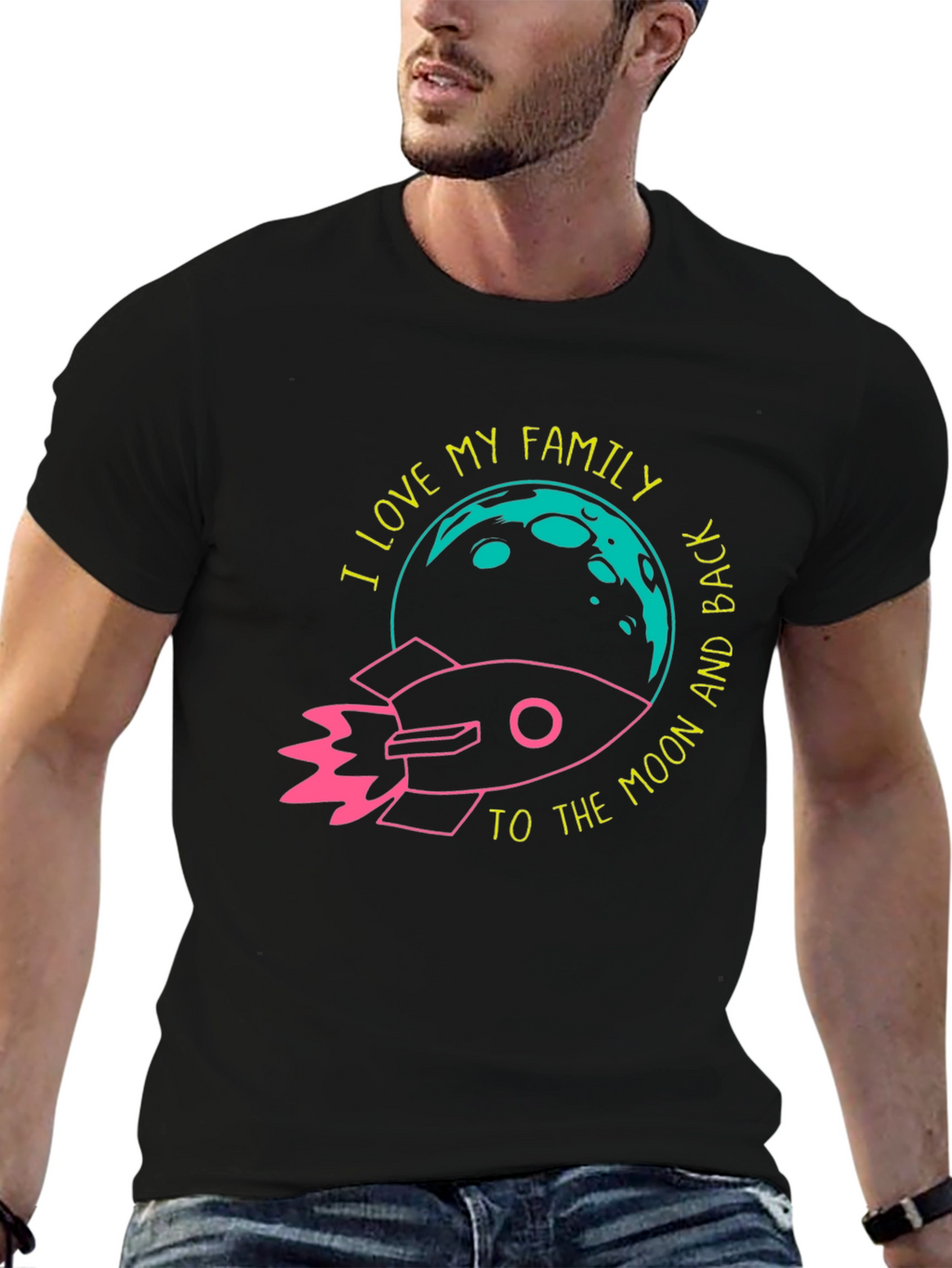 I Love My Family Rocket Graphic Tee