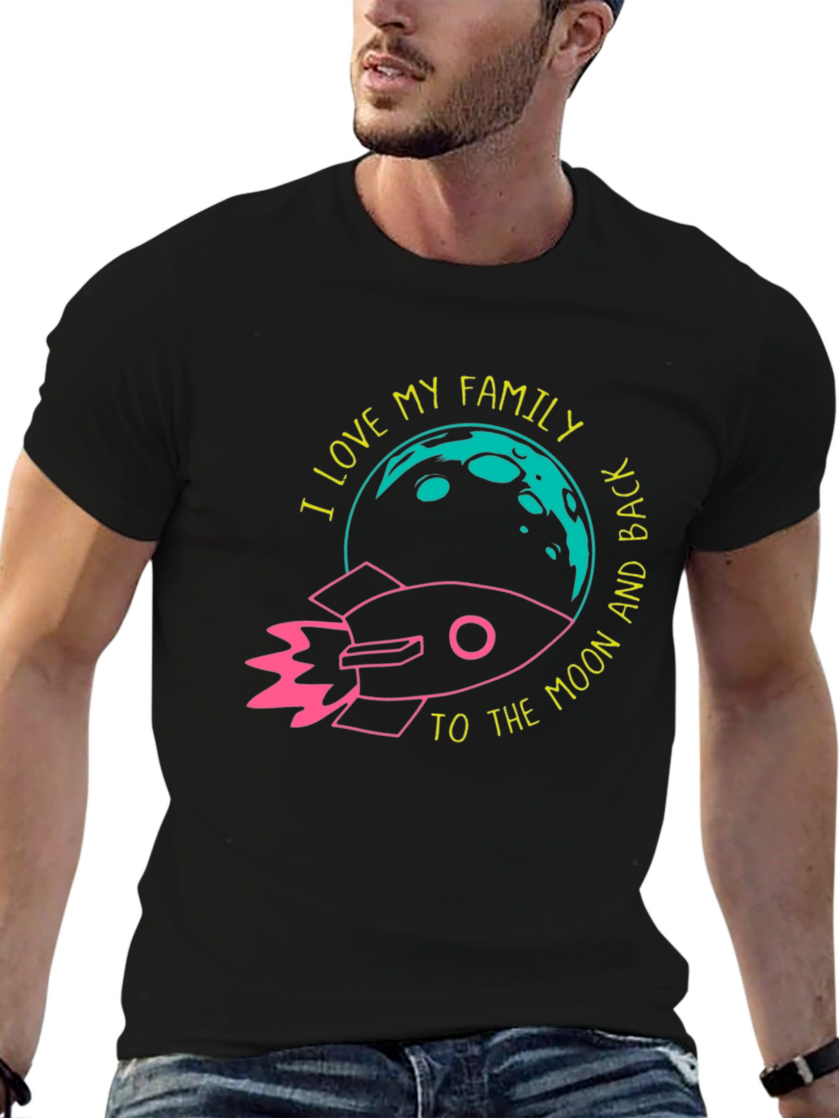 I Love My Family Rocket Graphic Tee
