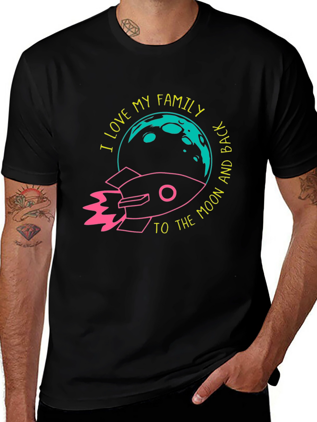 I Love My Family Rocket Graphic Tee