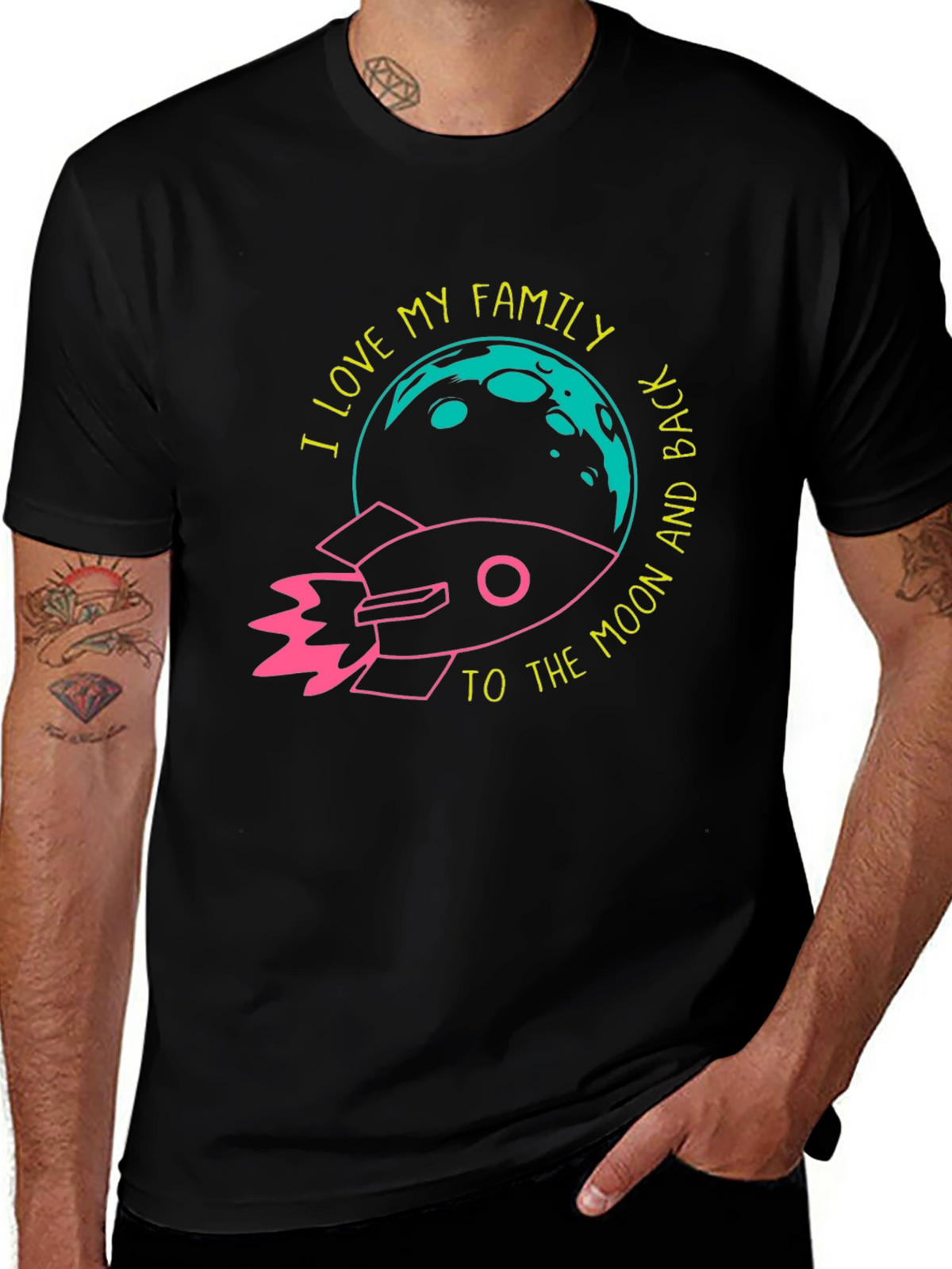 I Love My Family Rocket Graphic Tee