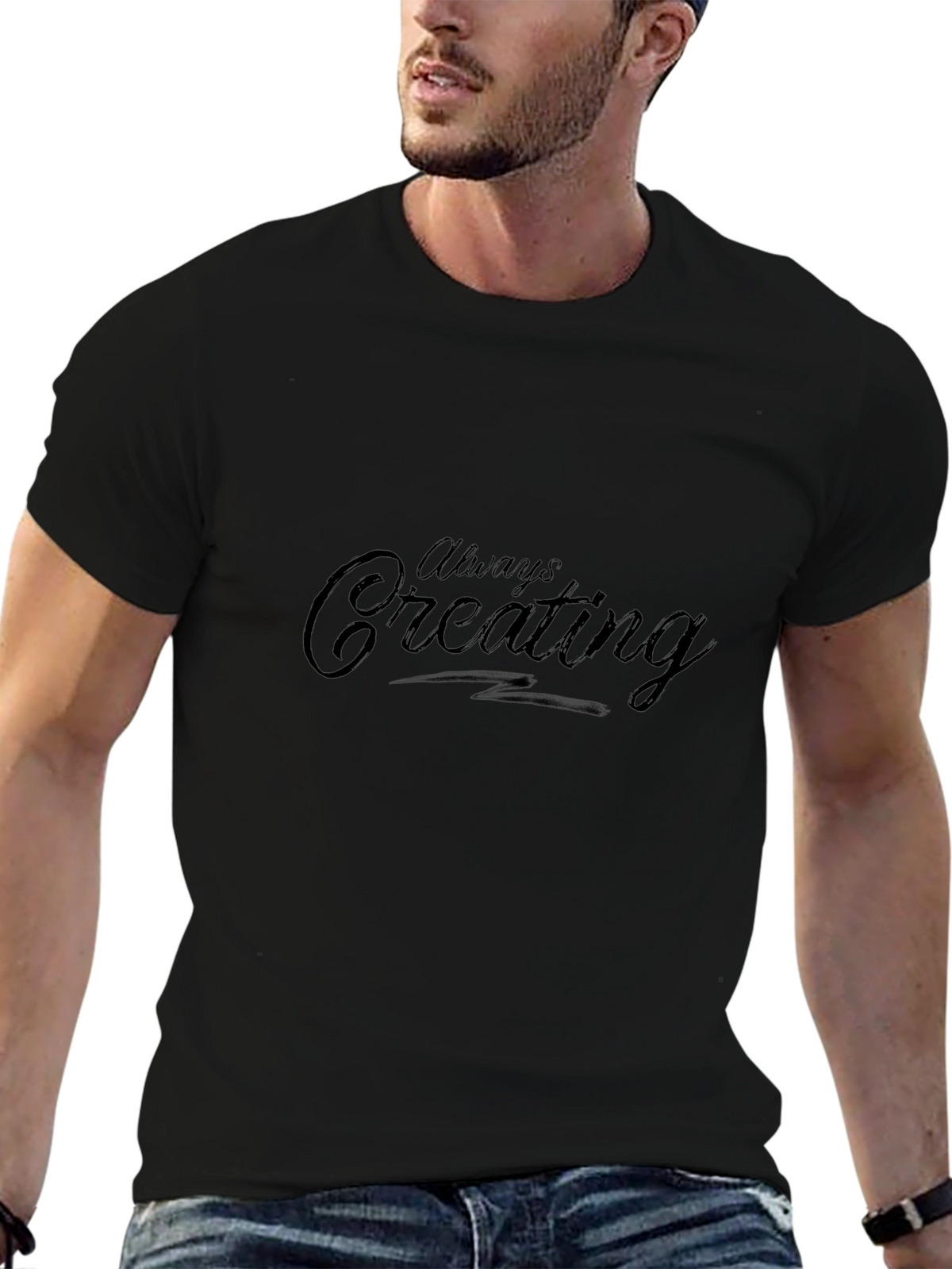 Always Creating Black Graphic Tee Shirt