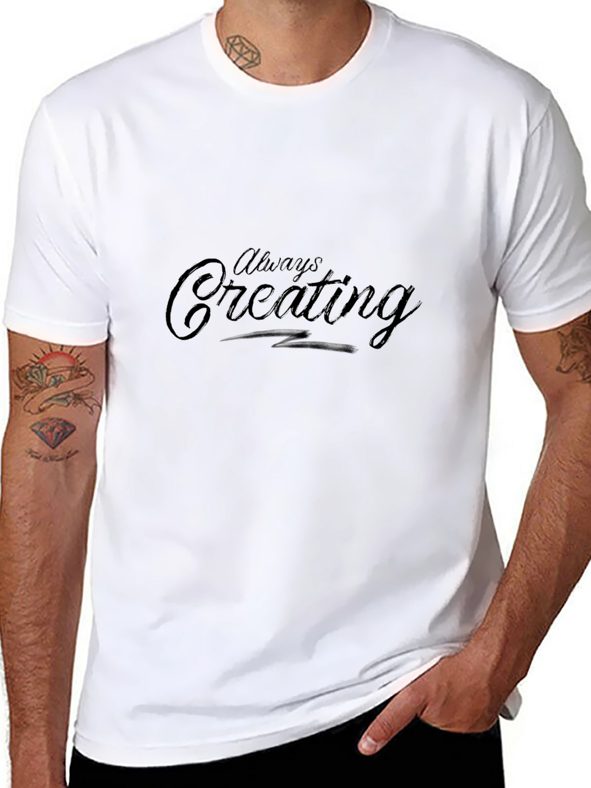 Always Creating Black Graphic Tee Shirt