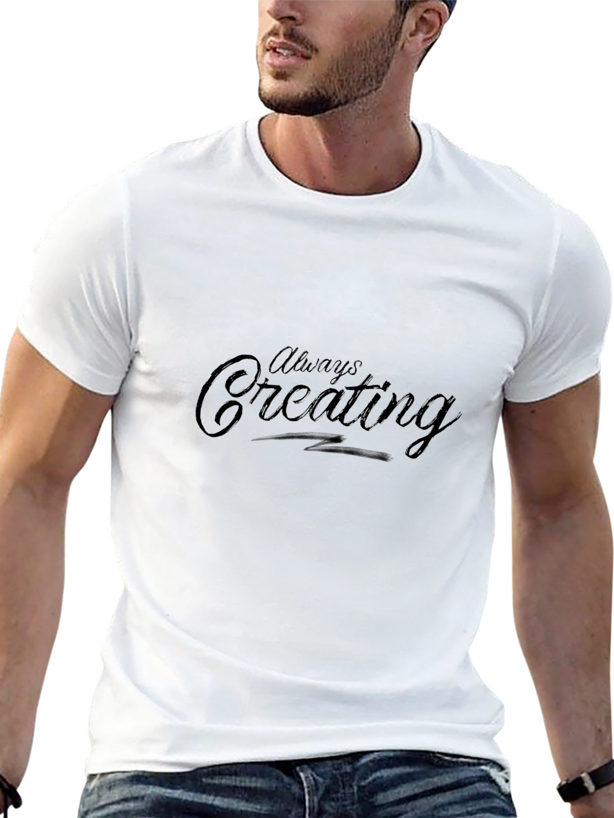 Always Creating Black Graphic Tee Shirt