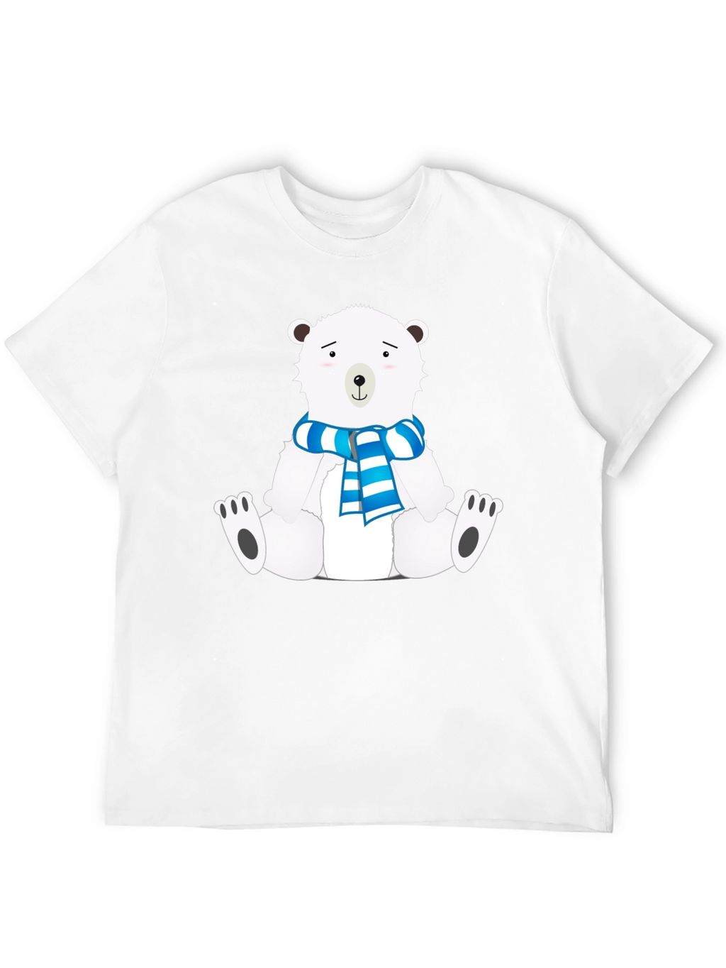 Polar Bear Scarf Graphic Black Tee