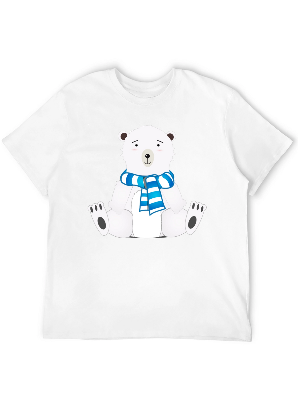Polar Bear Scarf Graphic Black Tee