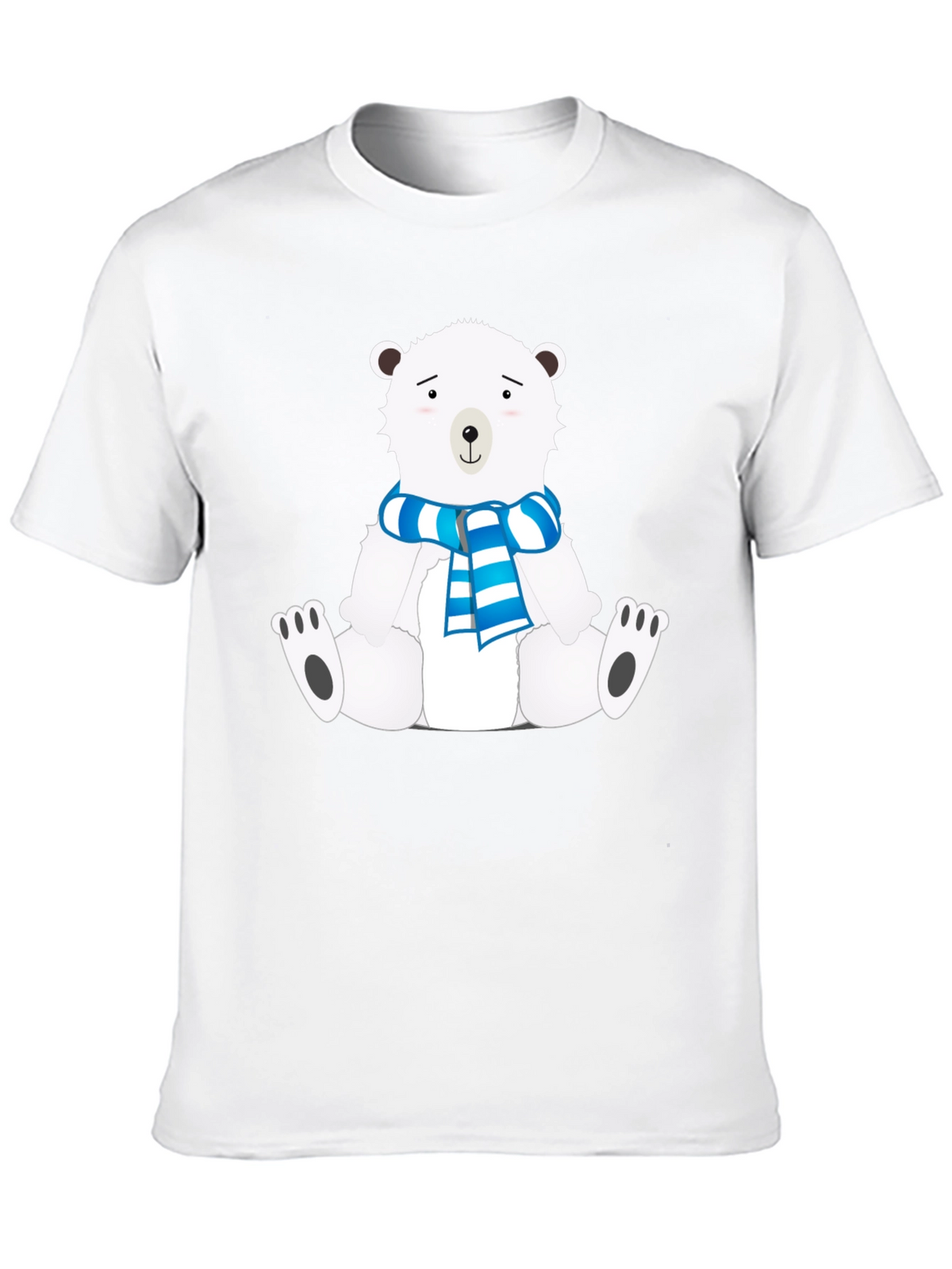 Polar Bear Scarf Graphic Black Tee