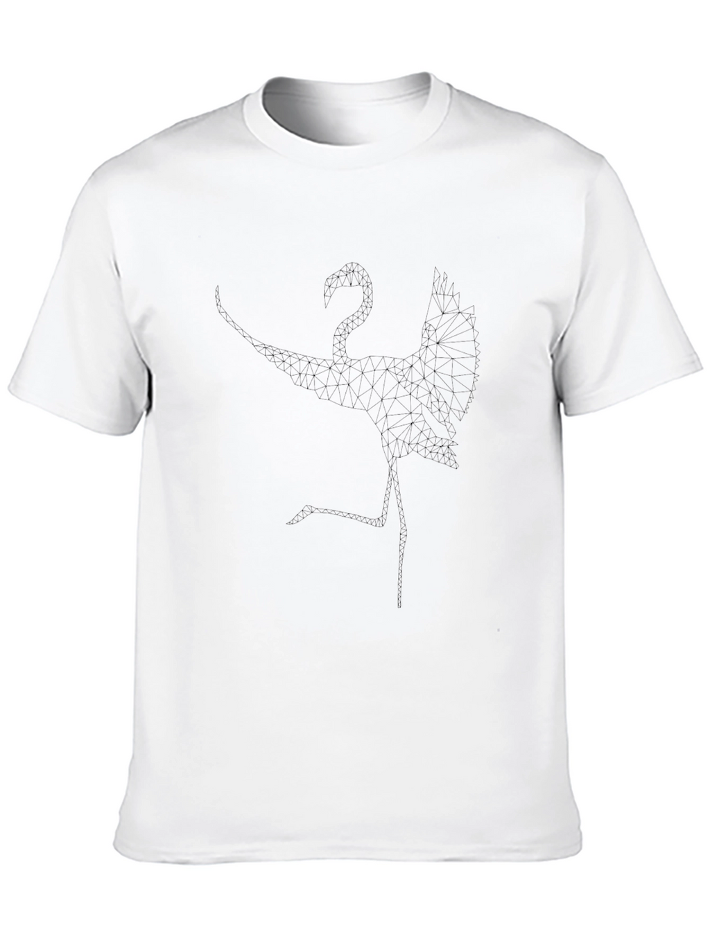Geometric Flamingo Black T-Shirt