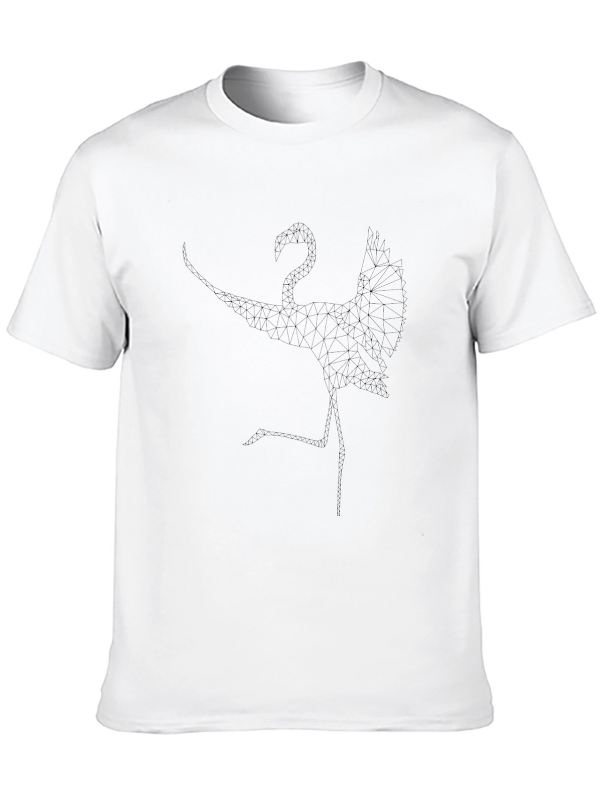 Geometric Flamingo Black T-Shirt