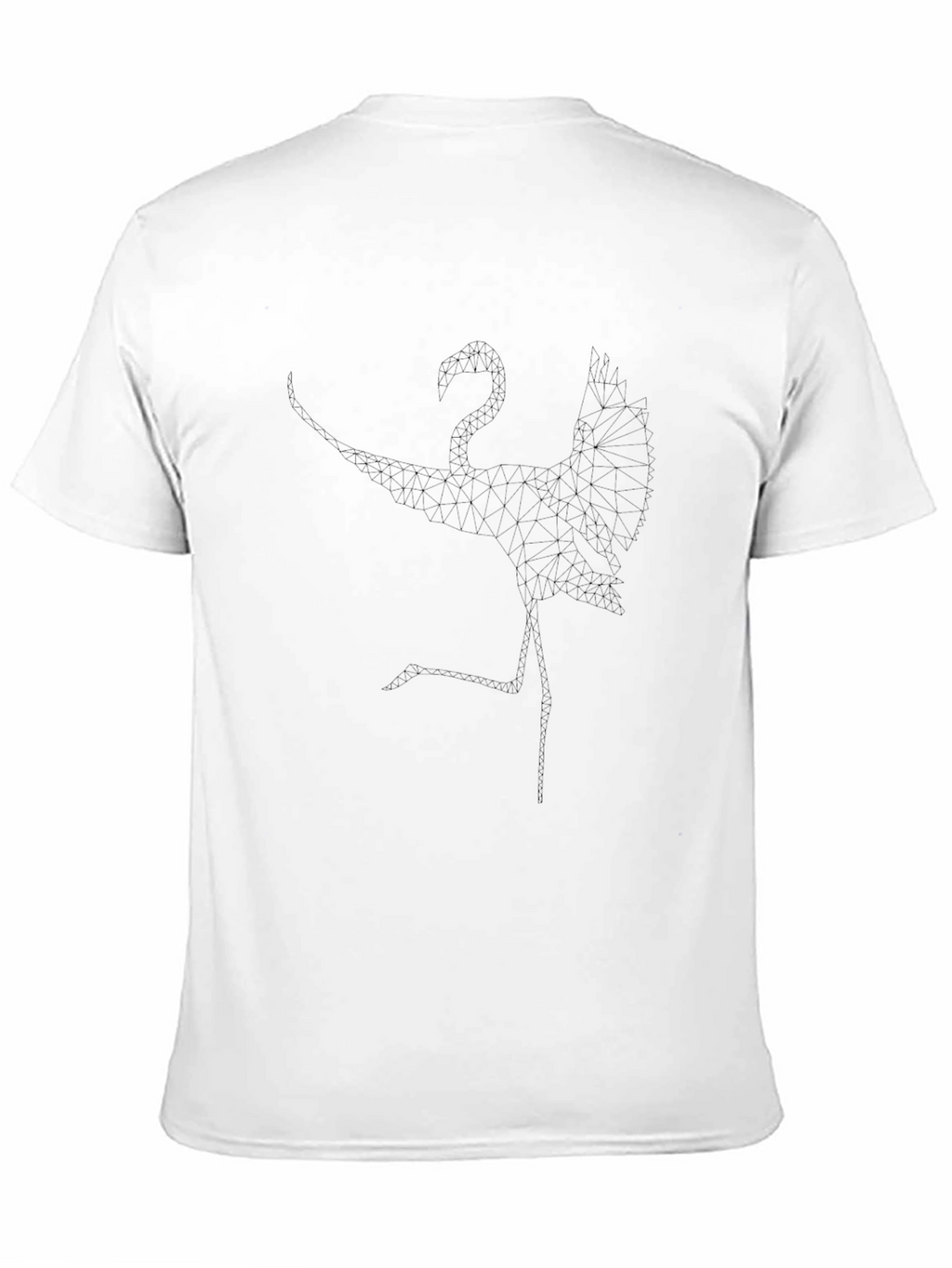 Geometric Flamingo Black T-Shirt