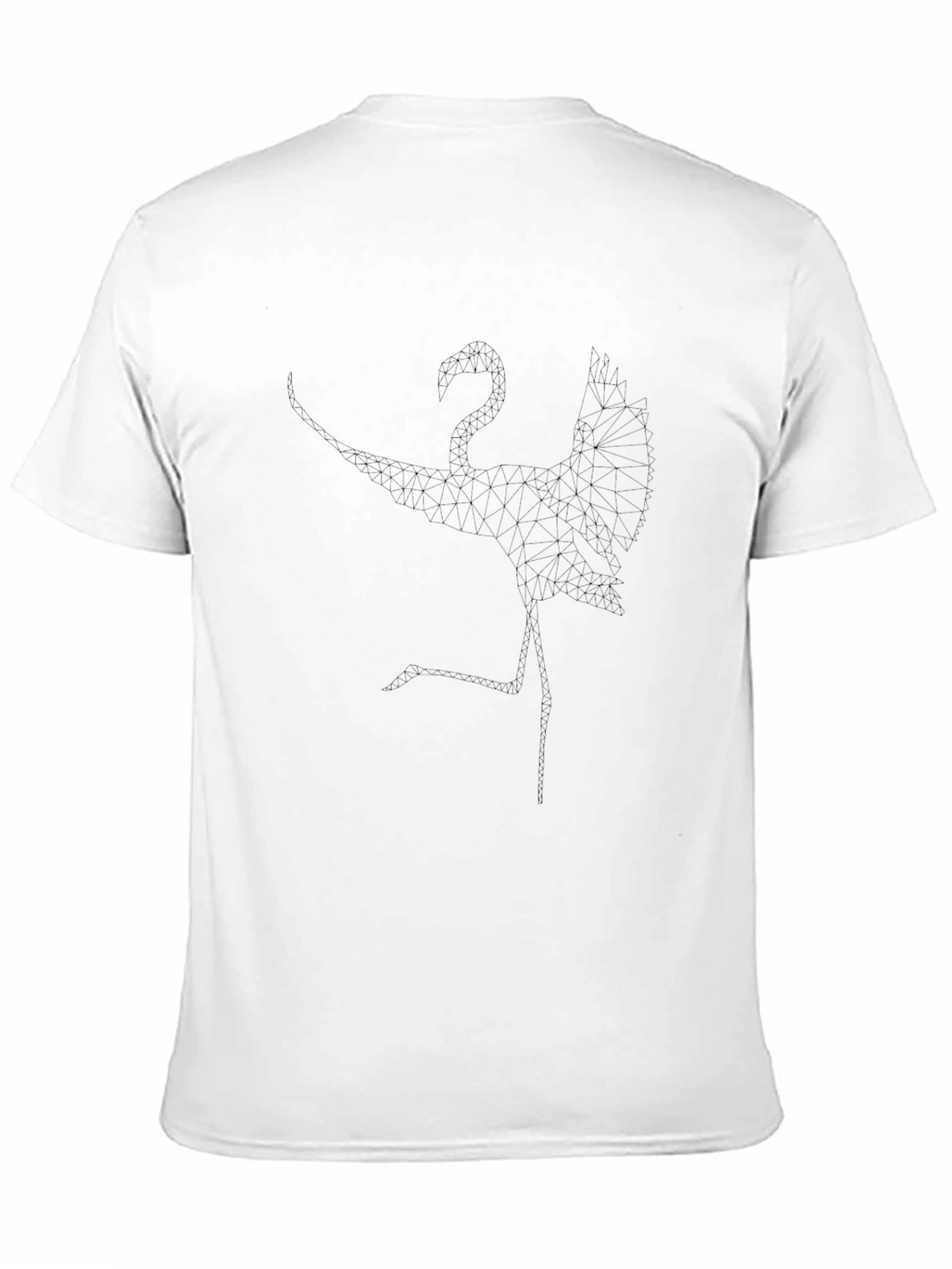 Geometric Flamingo Black T-Shirt
