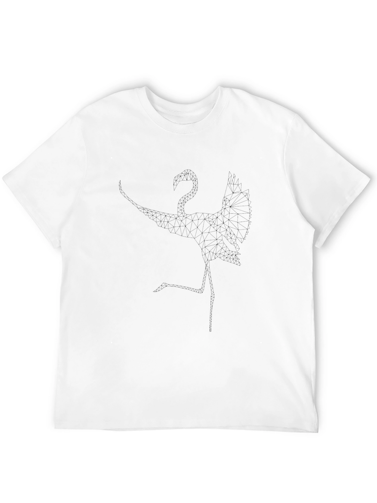 Geometric Flamingo Black T-Shirt