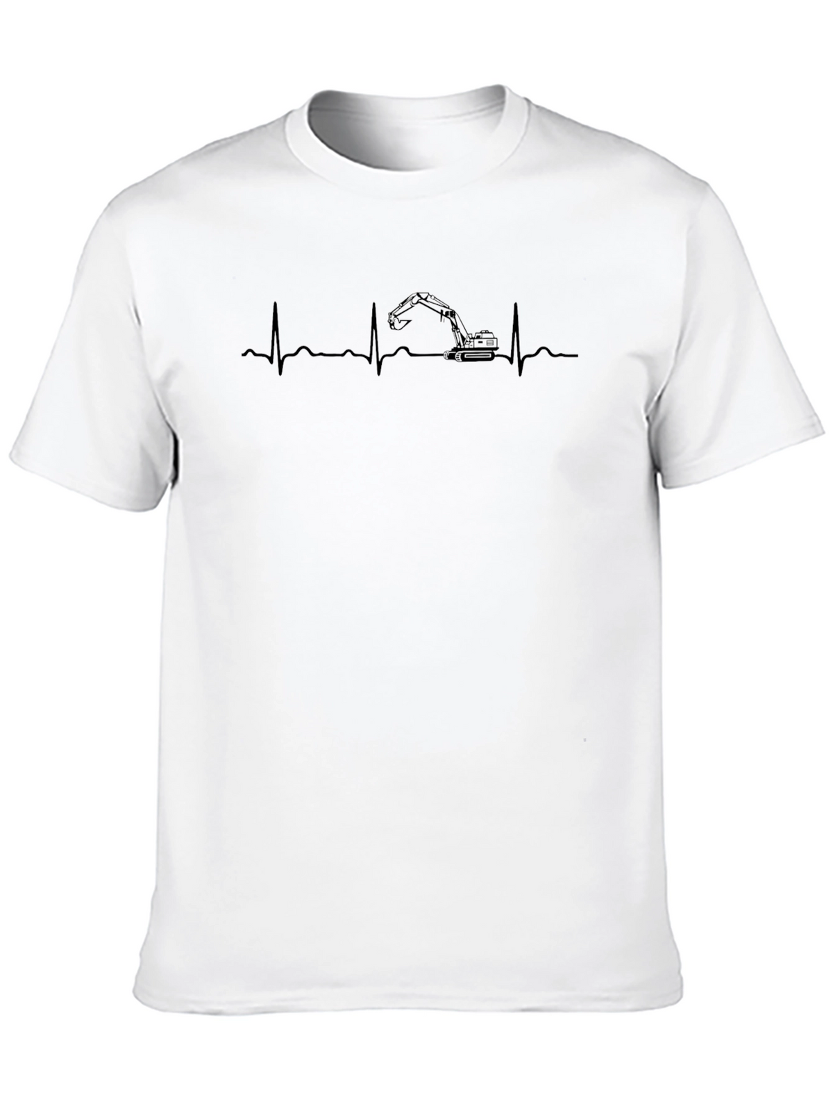 Excavator Heartbeat T-Shirt - Construction Life