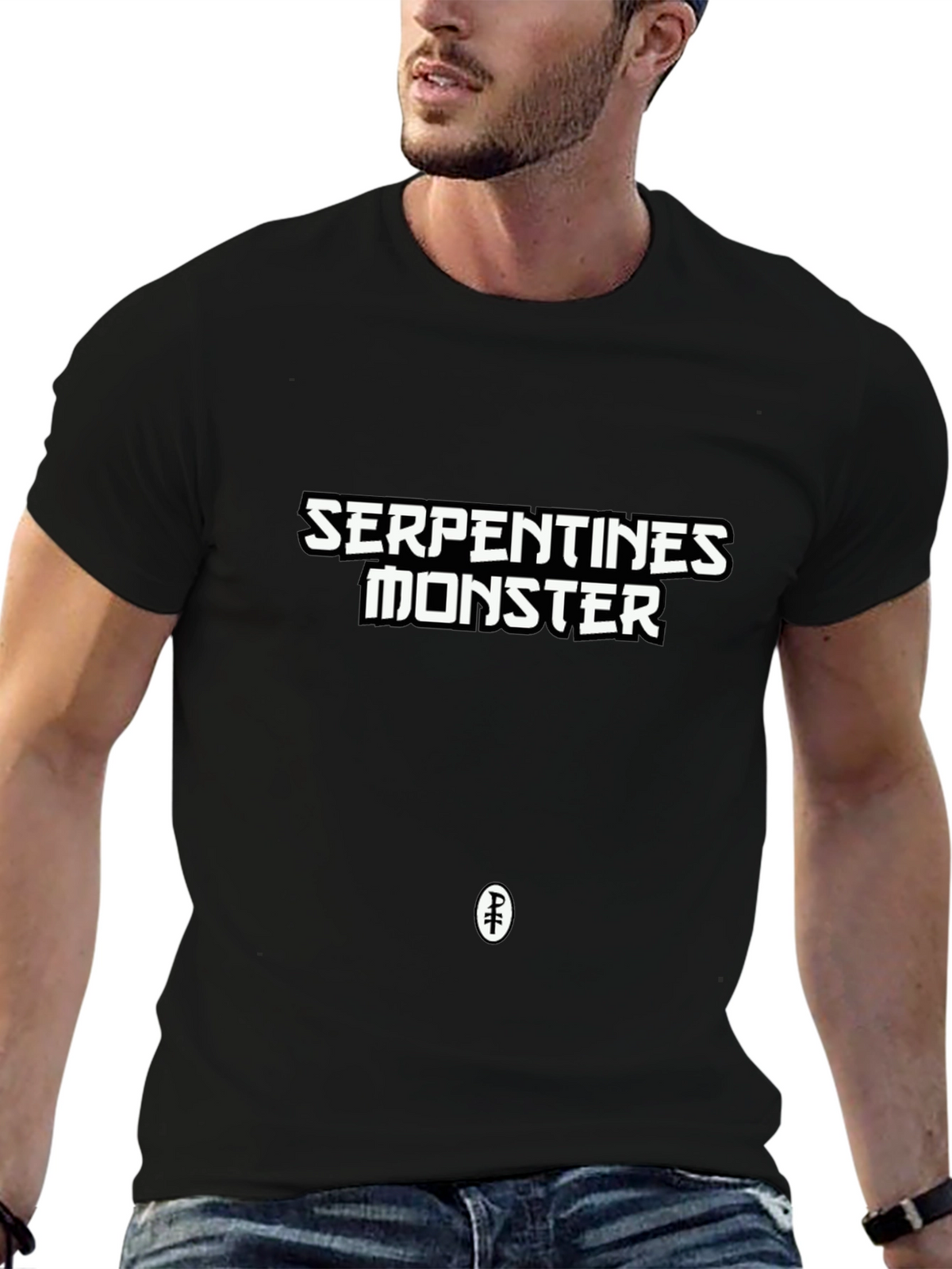 Serpentine Monster Black Graphic T-Shirt