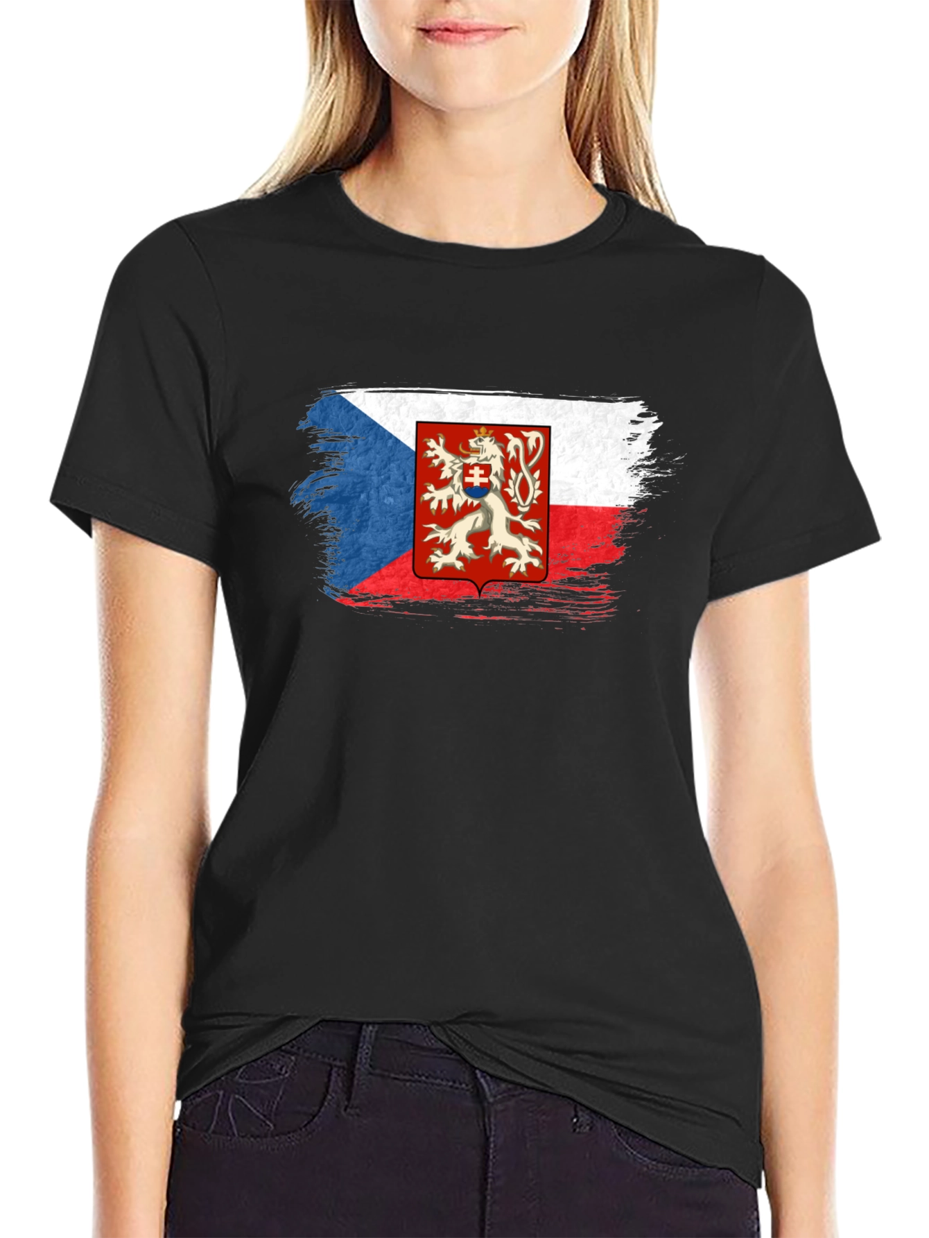 Czech Republic Flag T-Shirt - Black Graphic Tee
