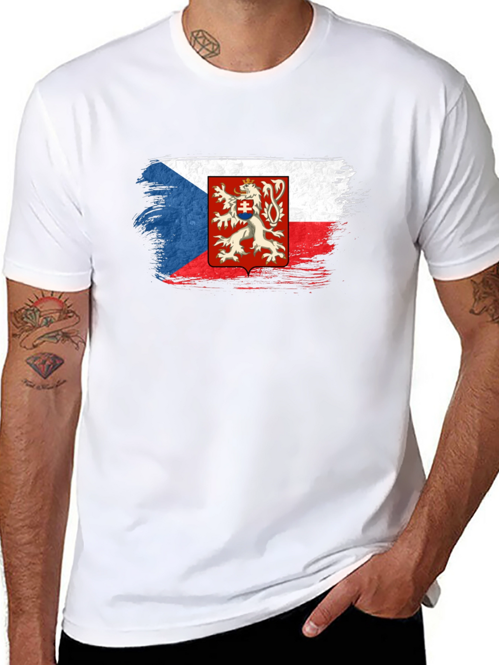 Czech Republic Flag T-Shirt - Black Graphic Tee