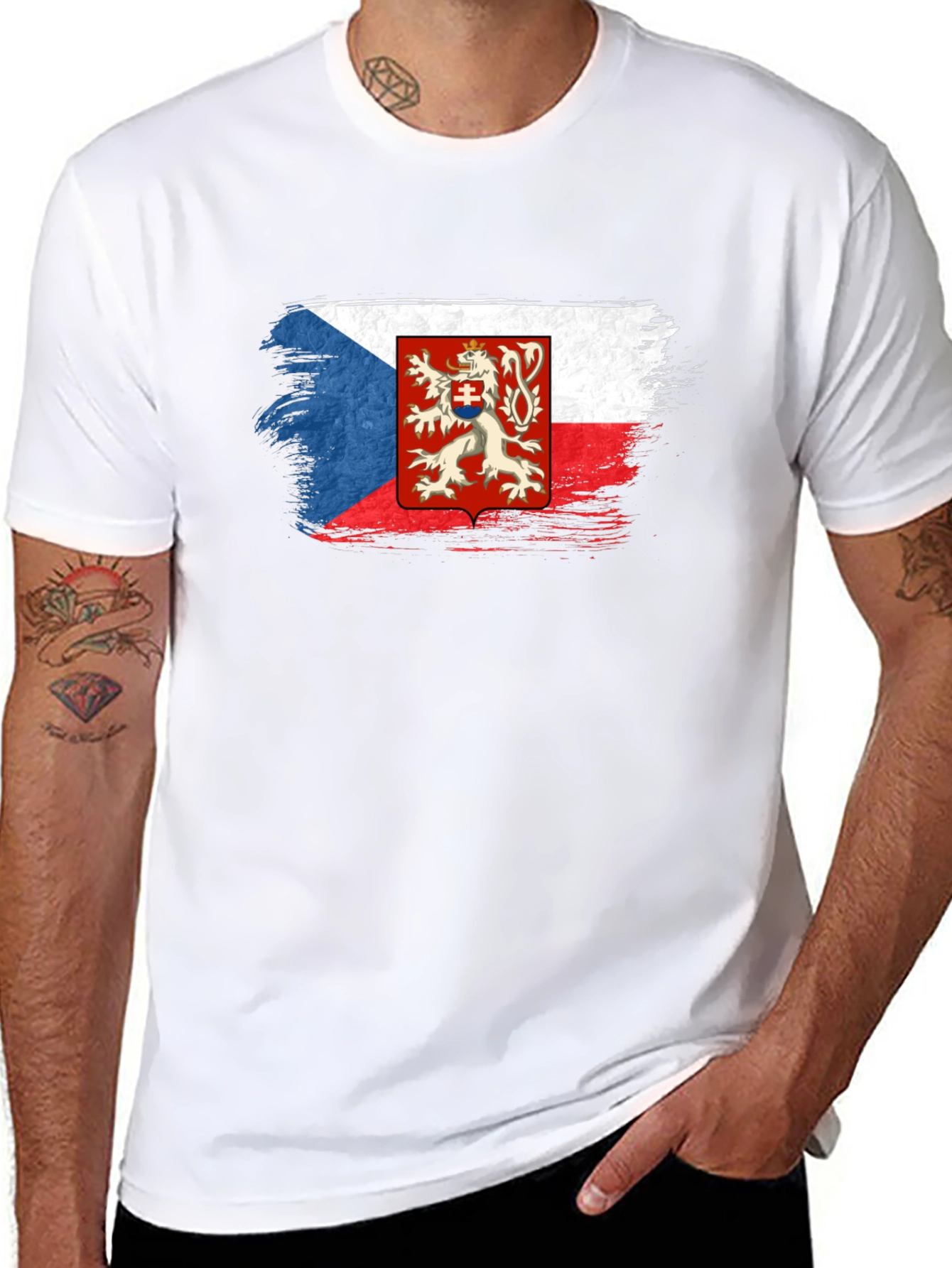 Czech Republic Flag T-Shirt - Black Graphic Tee